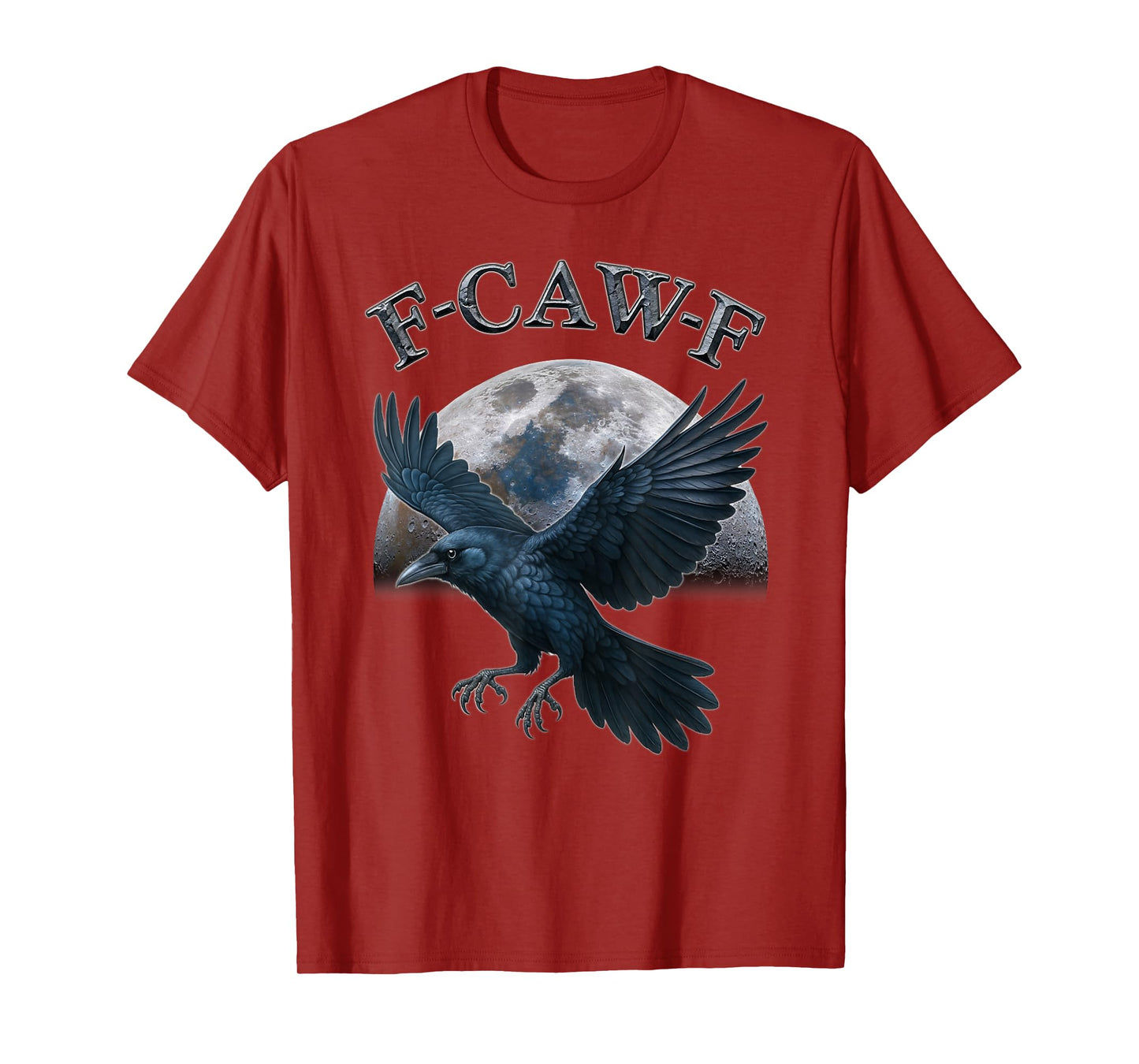 Black Crow, F-Caw-F Funny Black Bird Moon Gothic Adult Humor T-Shirt