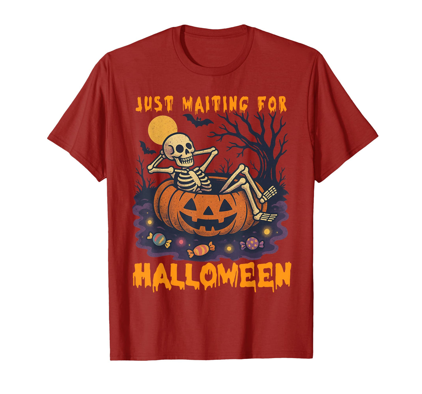 Spooky Summer Skeleton Just Waiting for Halloween T-Shirt