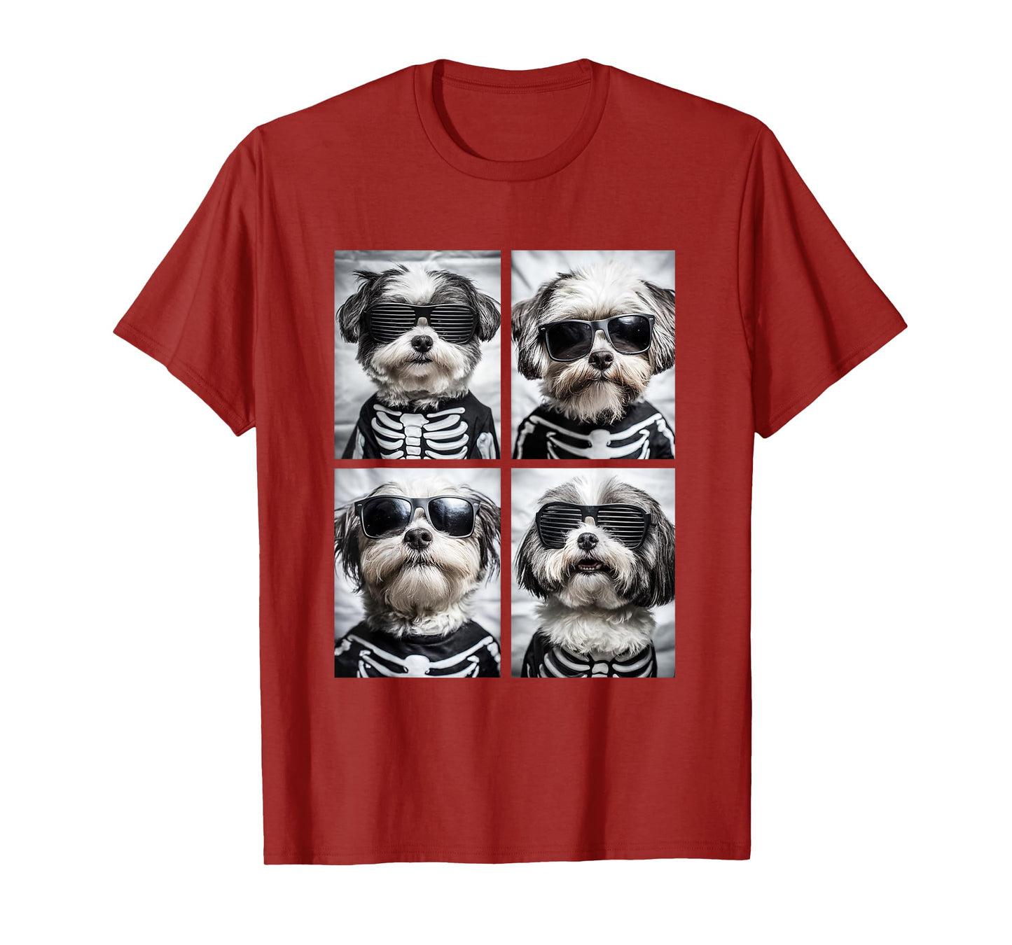 Havanese Dogs with Sunglasses Halloween Skeleton Costume T-Shirt