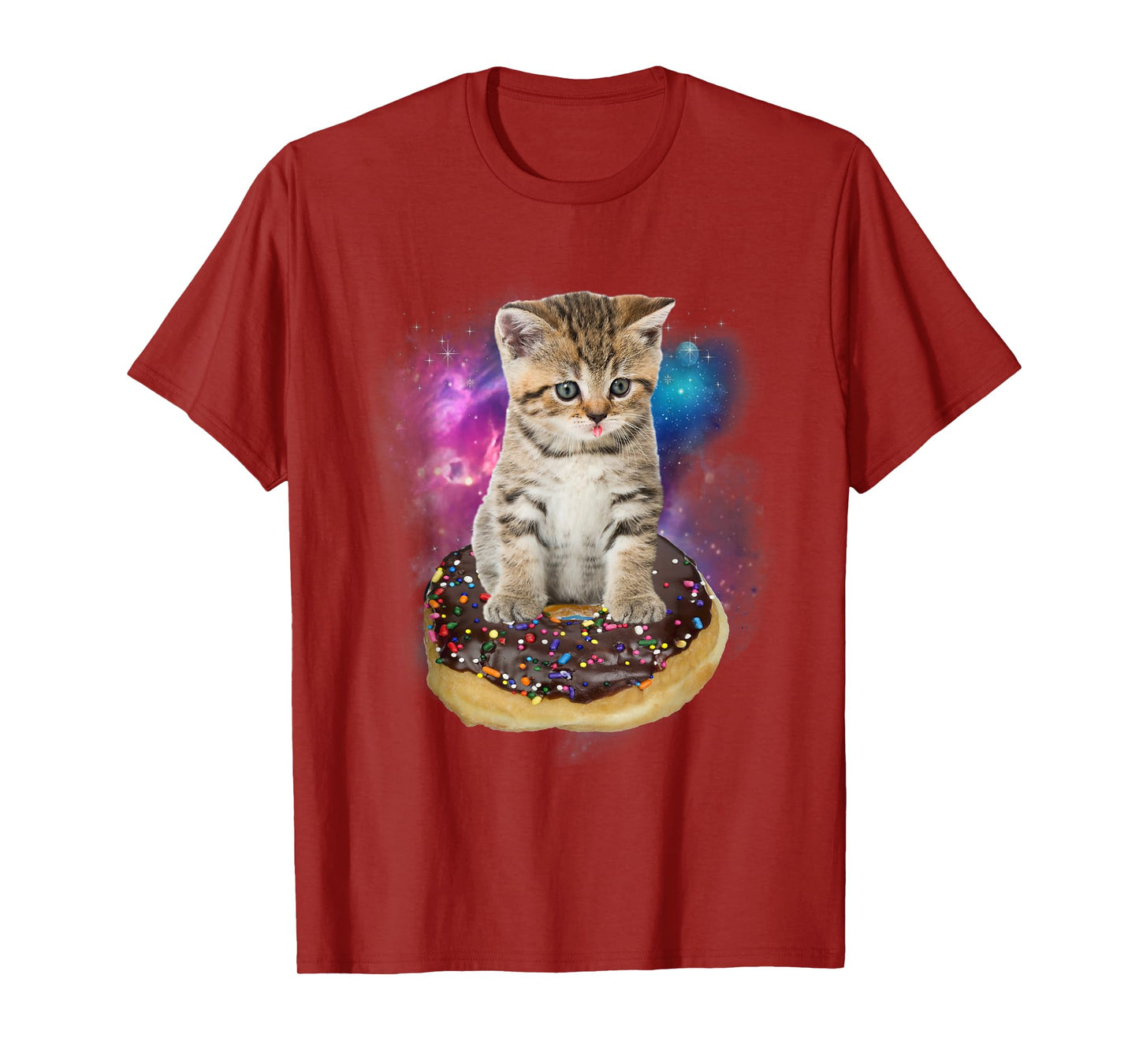 Space Donut Cat Shirt | Flying Kitty Galaxy T Shirt T-Shirt for Men Women Kids