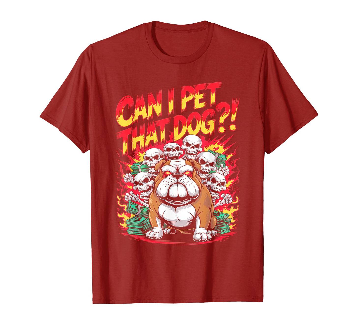 Can I Pet That Dog?! Cute Skeleton Halloween Bulldog Bootleg T-Shirt