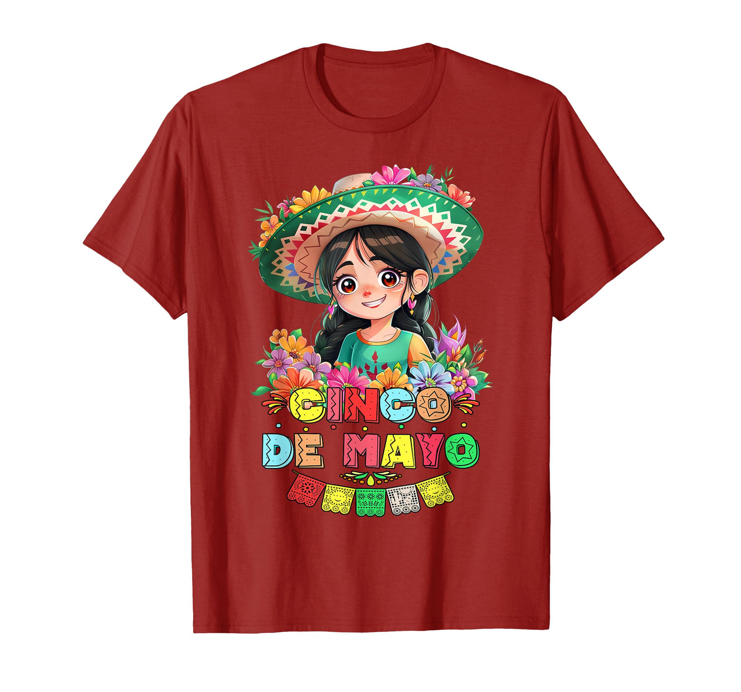 Otaku Girl Cinco De Mayo Mexican Fiesta 5 De Mayo Anime Girl T-Shirt