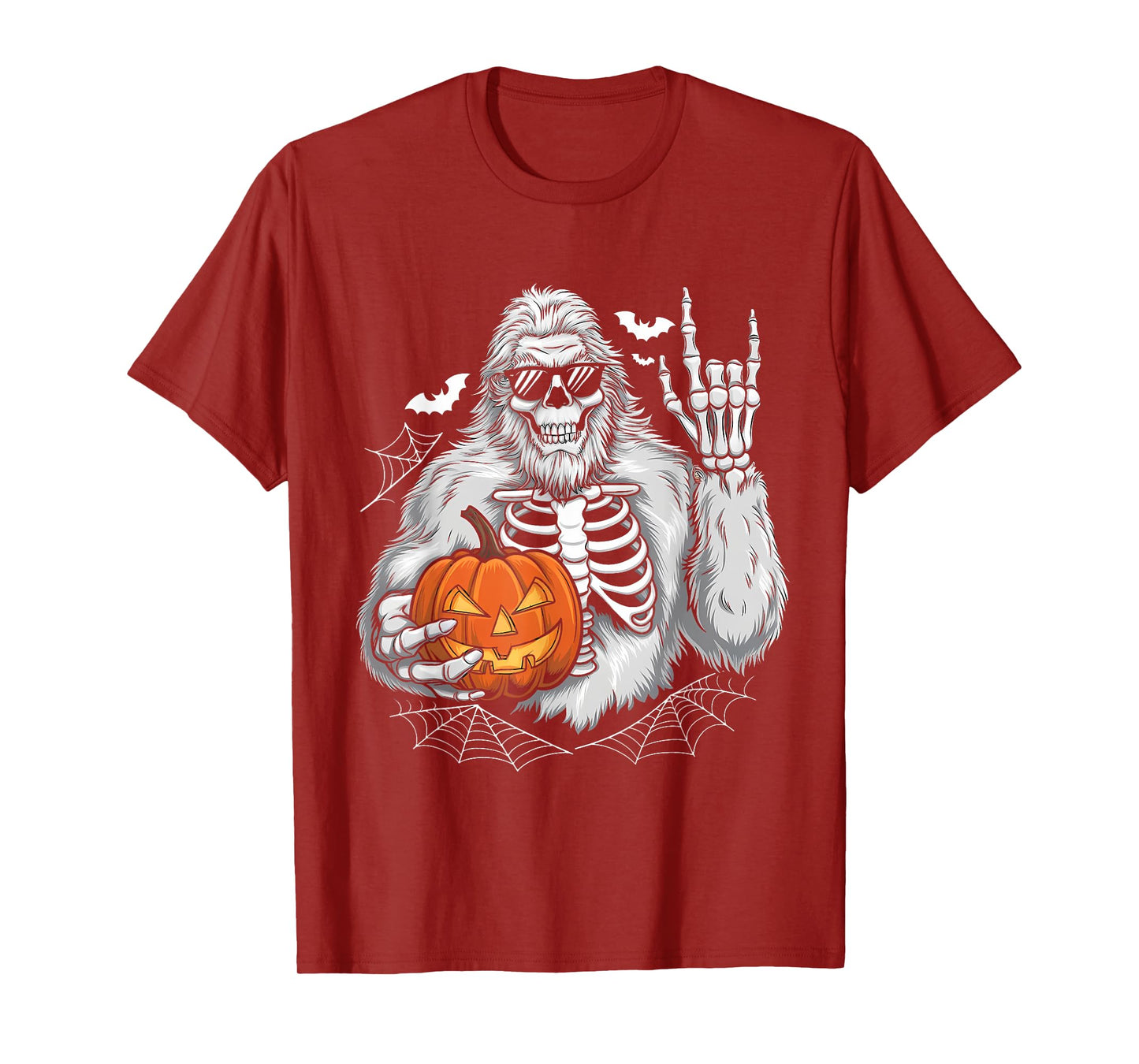 Spooky Bigfoot Jack O Lantern Skeleton Halloween Youths T-Shirt