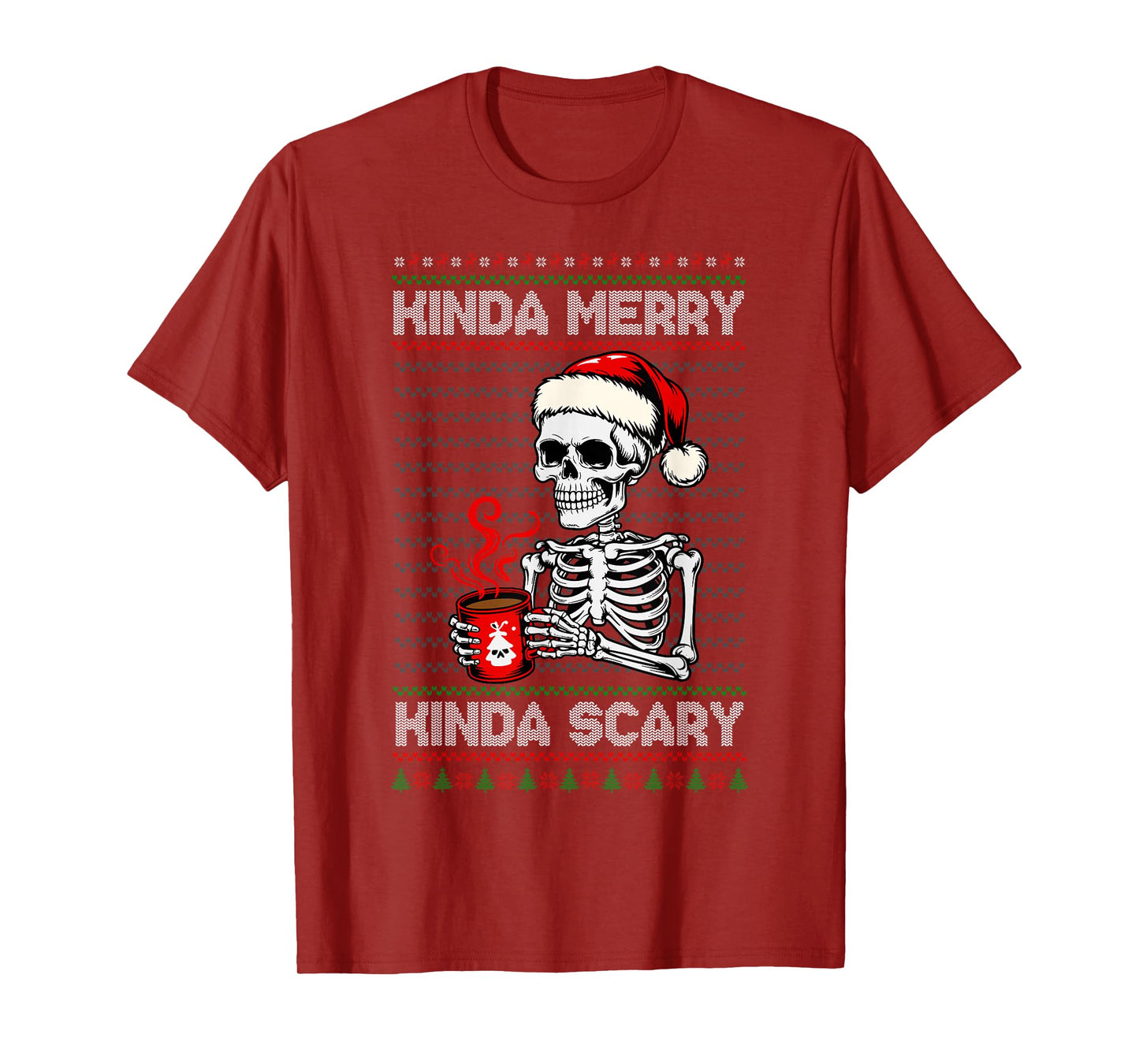 Kinda Merry Kinda Scary Ugly Christmas Sweater Halloween T-Shirt
