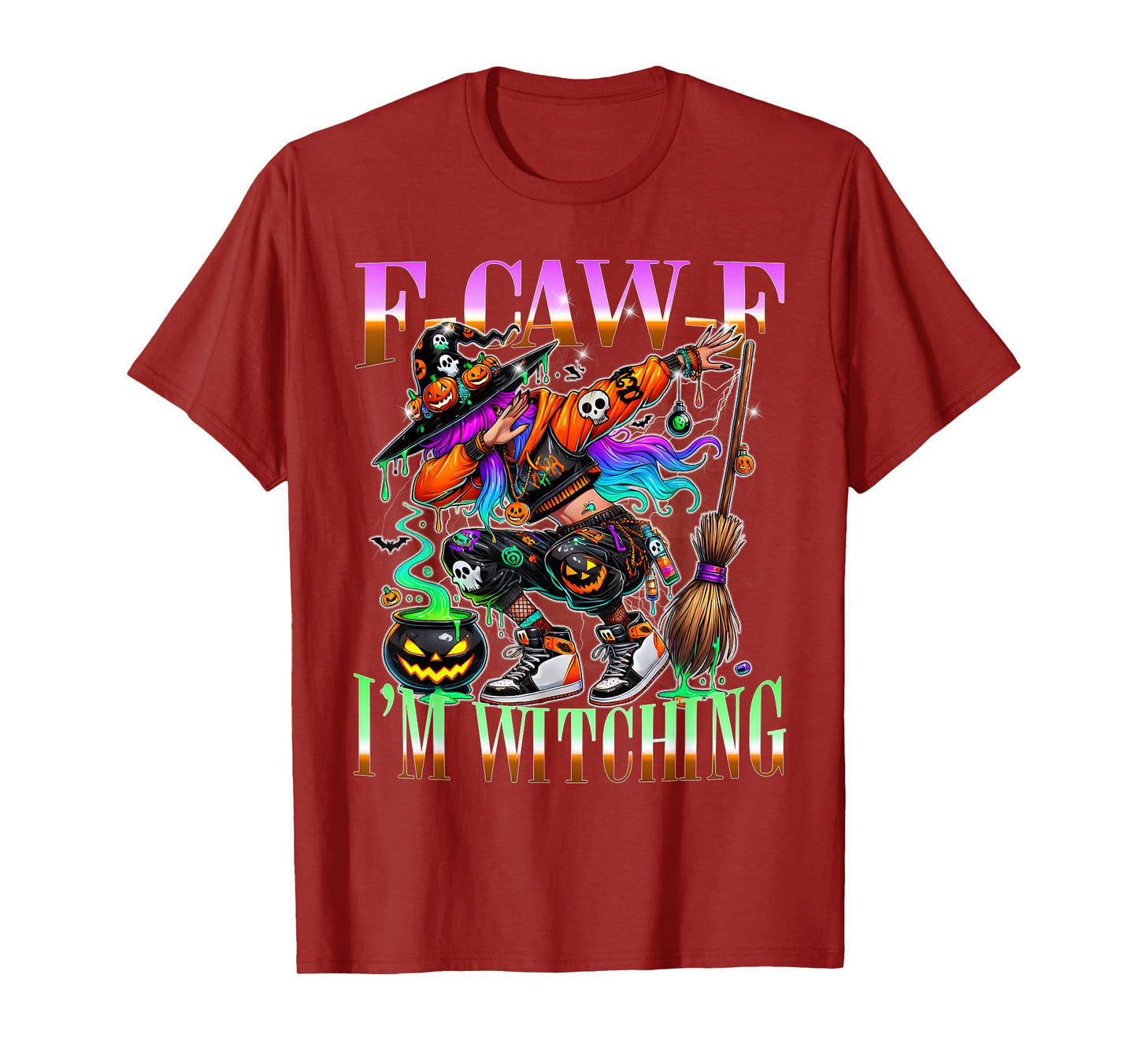 F-Caw-F Raven Witching Halloween Urban Graffiti T-Shirt