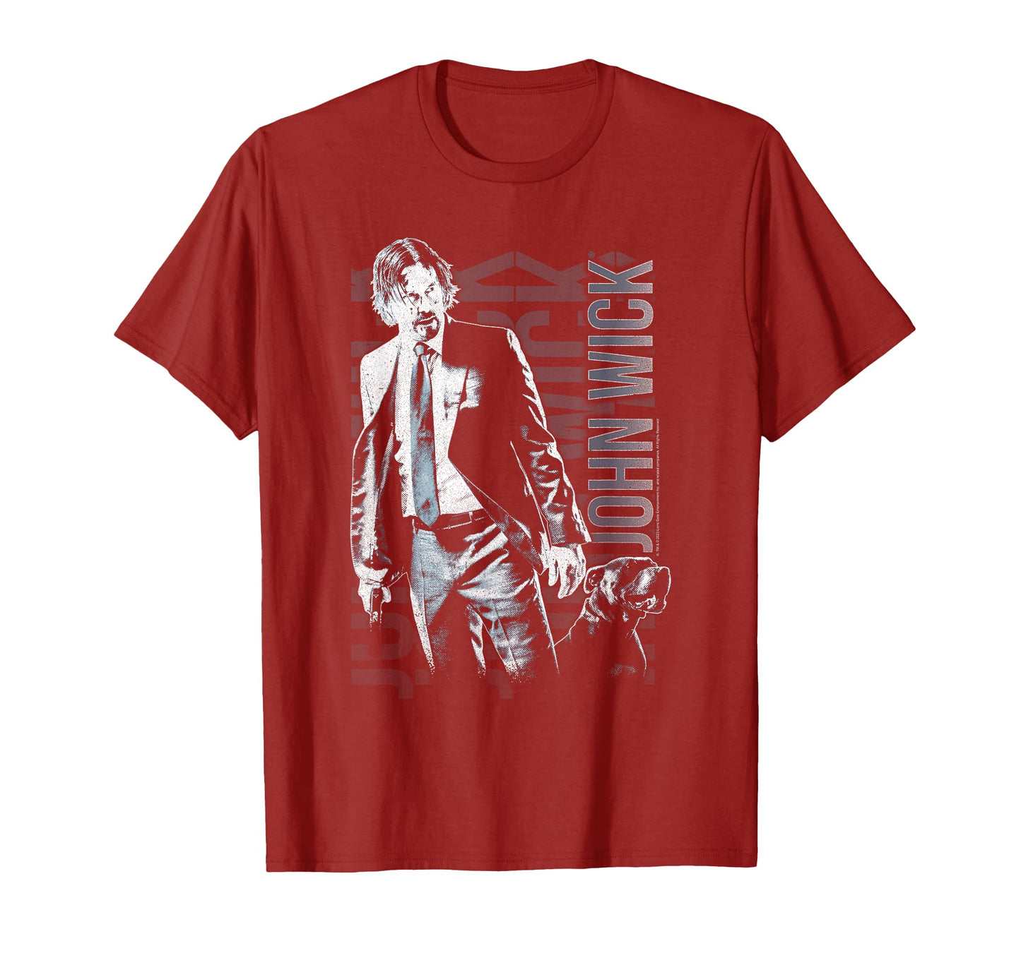 John Wick Distressed Photo with Dog Action Movie T-Shirt
