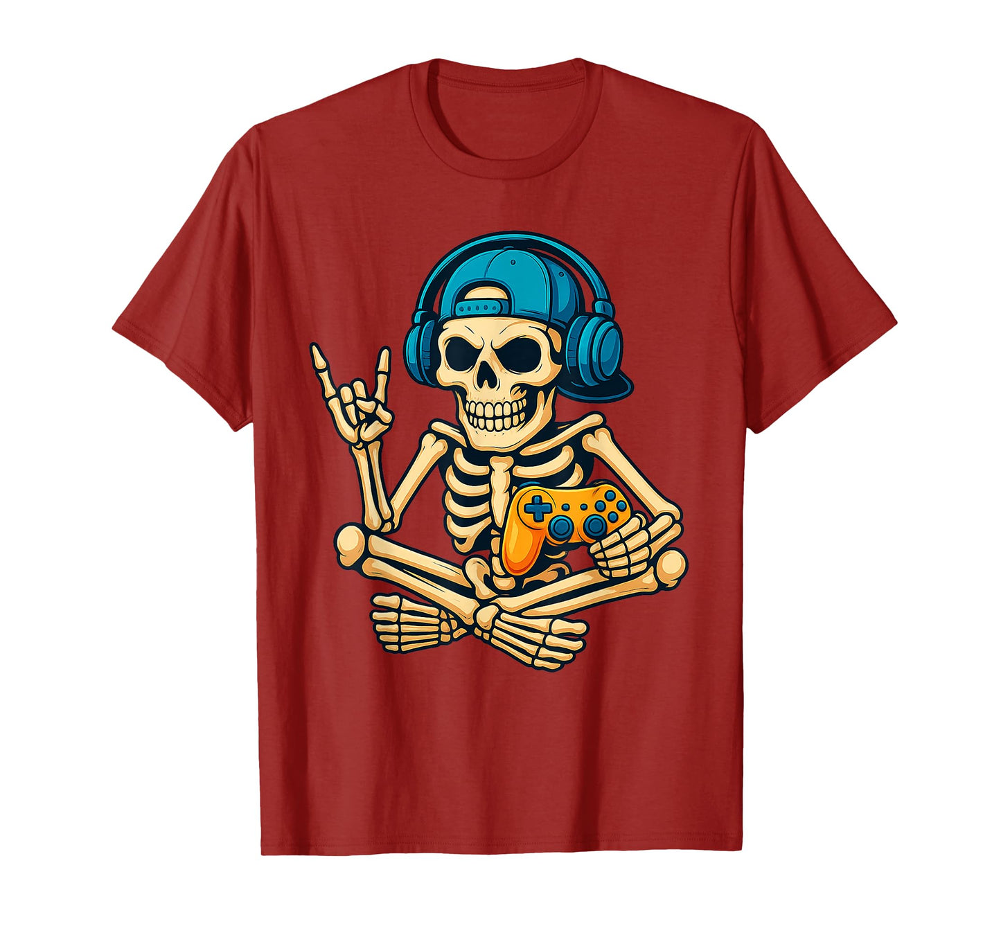 Spooky Gamer Skeleton Lovers Funny Video Game Halloween T-Shirt