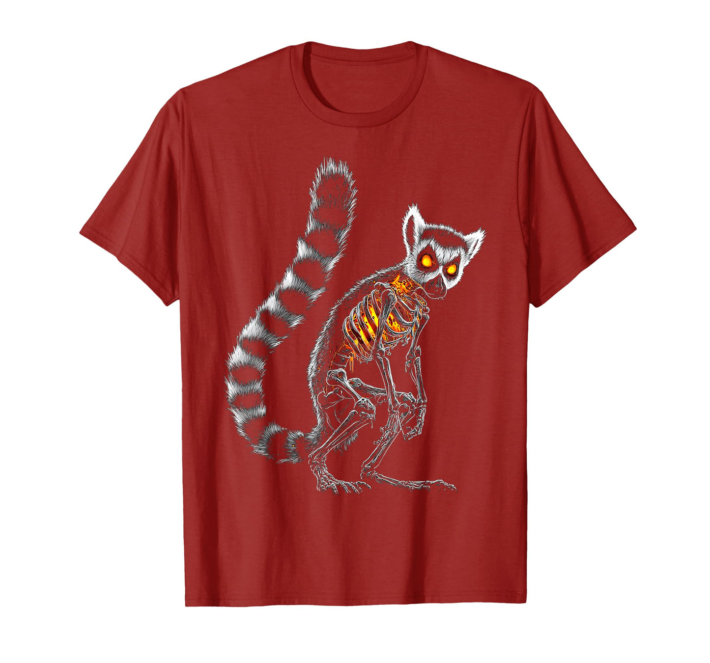 Halloween Ring-Tailed-Lemur Skeleton Animal Print Halloween T-Shirt