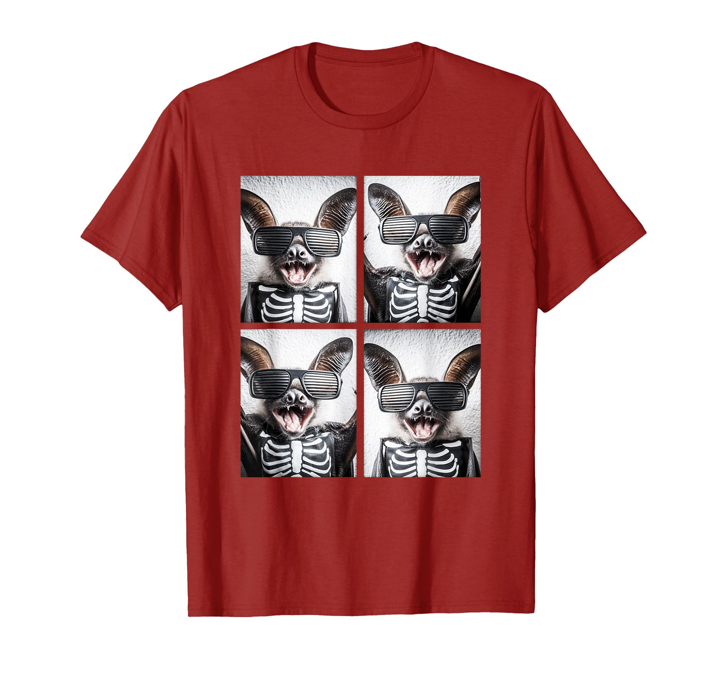 Cute Bats with Sunglasses Skeleton Costume Funny Halloween T-Shirt