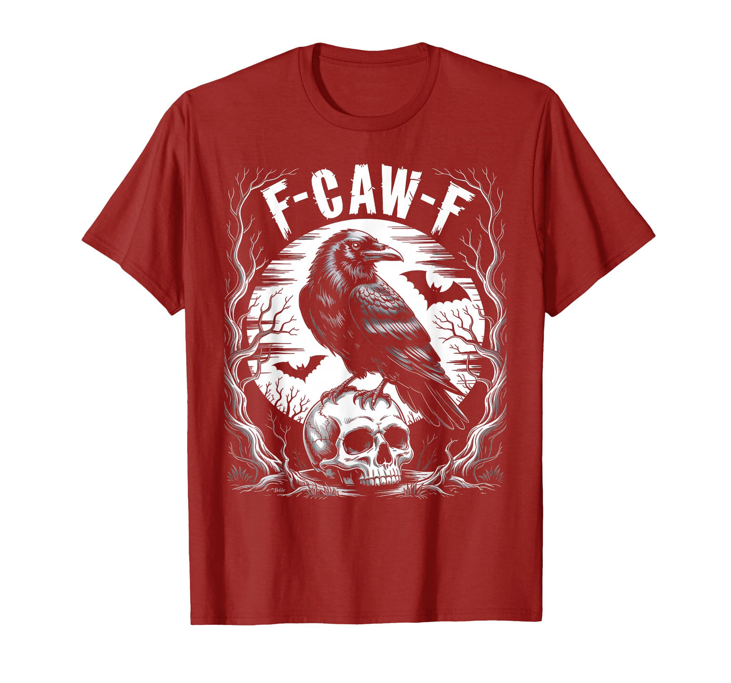Black Crow, F-Caw-F Funny Black Bird Moon Gothic Adult Humor T-Shirt