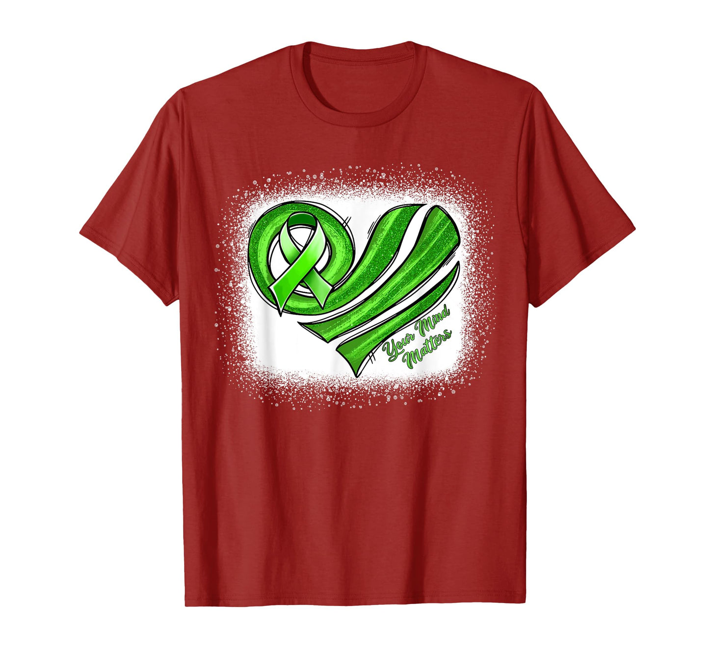 Mental Health Awareness Heart Green Mental Health Matters T-Shirt