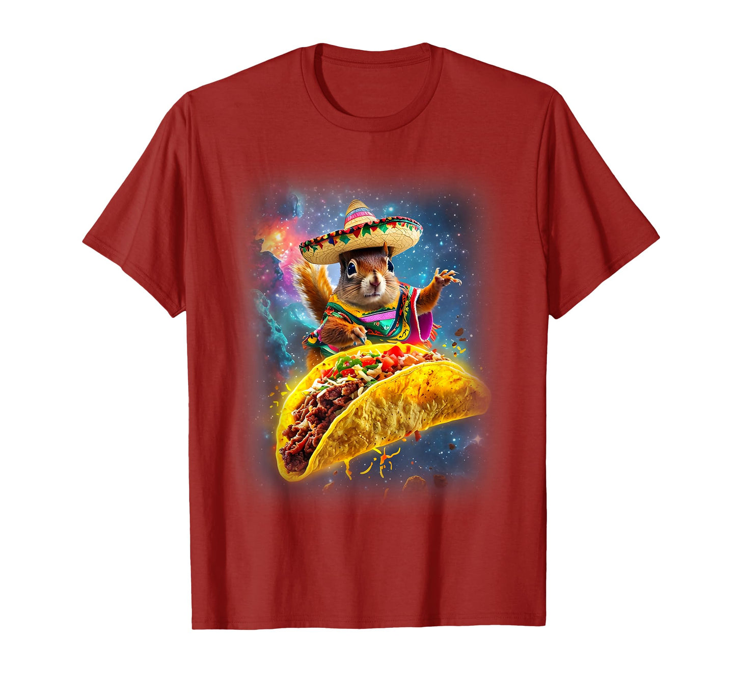 Crazy Space Taco Squirrel Cinco De Mayo Squirrel Sombrero T-Shirt