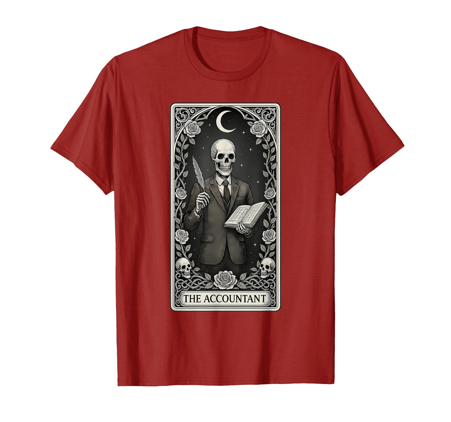 The Accountant Skeleton Tarot Card T-Shirt