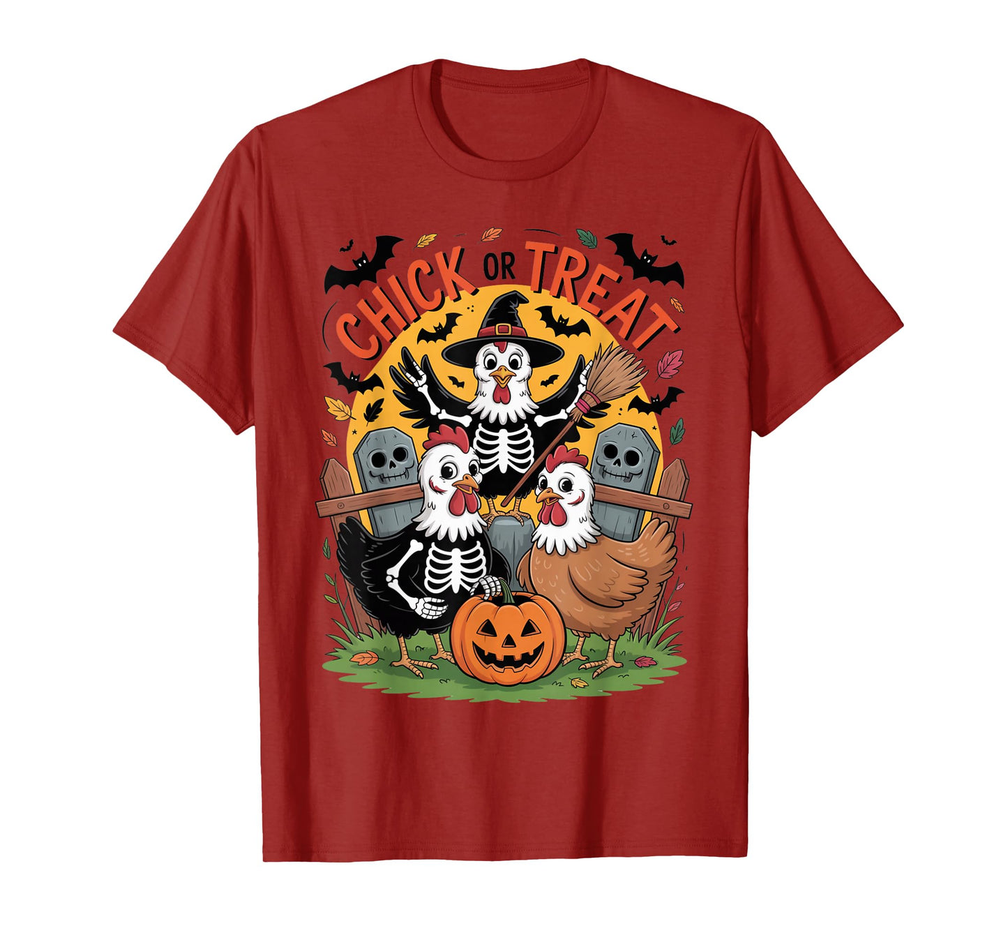 Funny Chicken Halloween Chick or Treat Pumpkin Costume T-Shirt