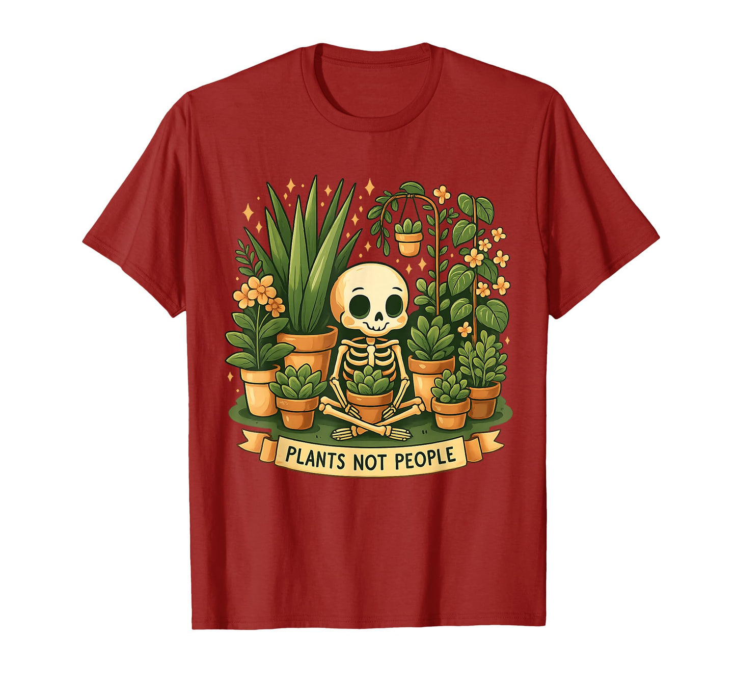 Funny Halloween Skeleton Gardening Humor Plants Not People T-Shirt