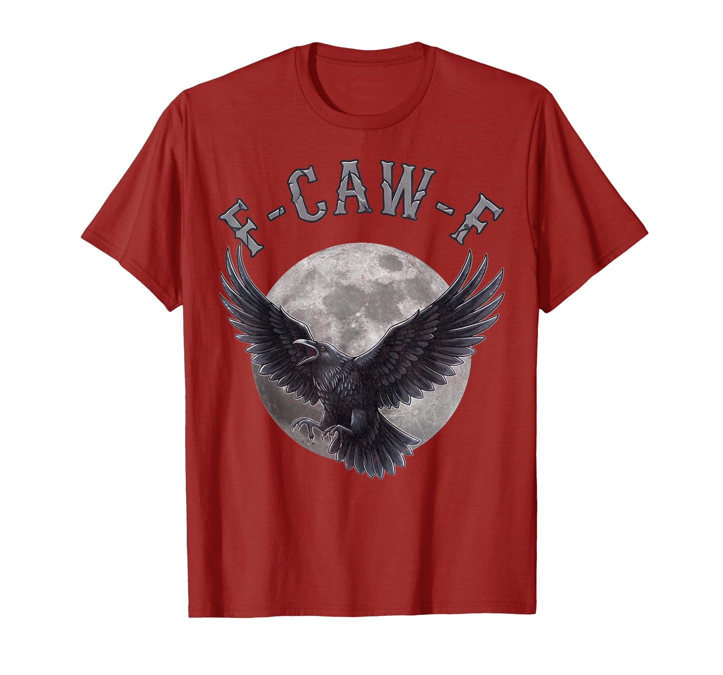 Funny F Caw F Raven Moon Gothic Graphic Halloween Crow Pun T-Shirt