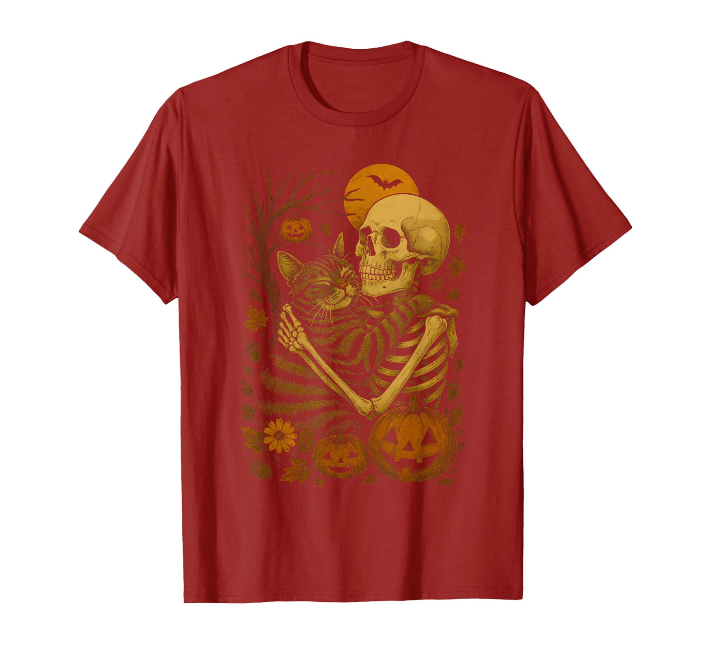 Skeleton Hugging American Shorthair T-Shirt