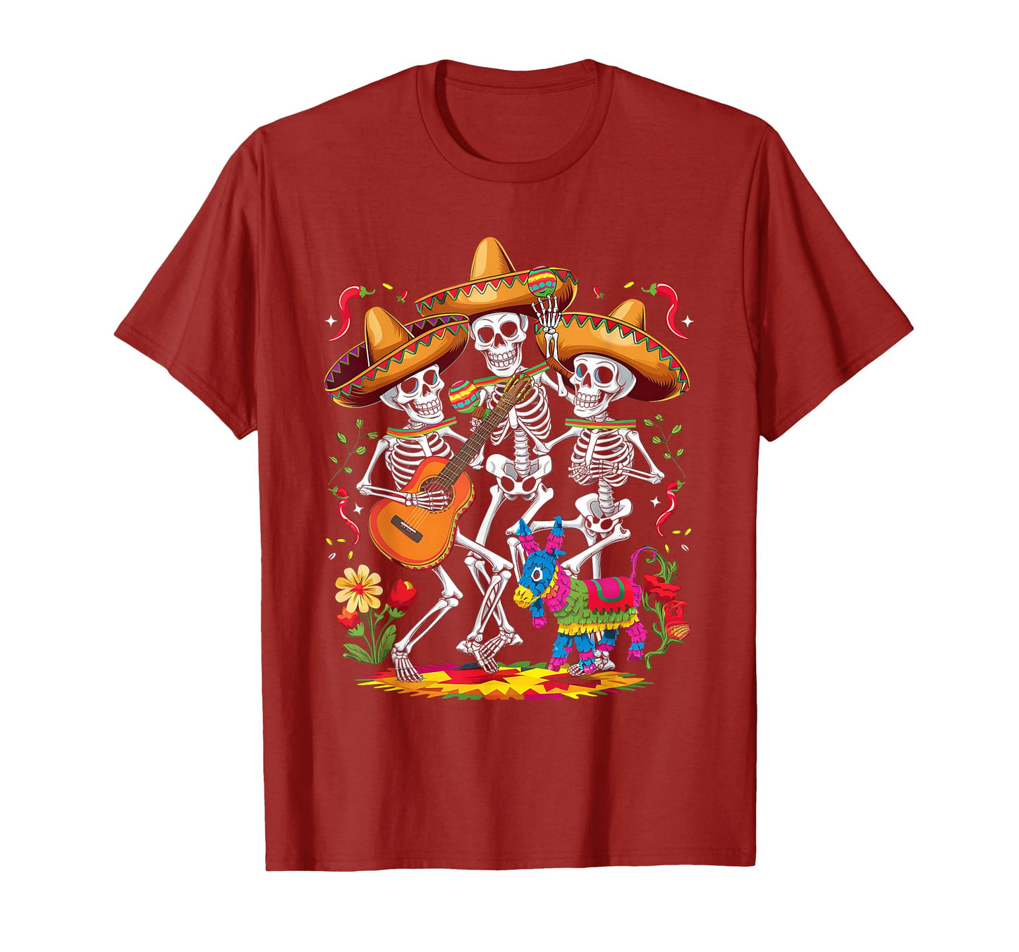 Funny Skeleton Cinco De Mayo Fiesta Mexican Festival Taco T-Shirt