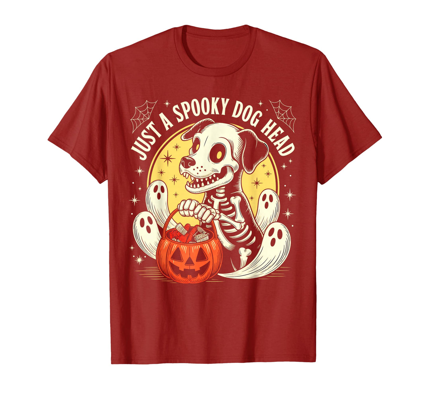 Funny Dogs Lovers Just A Spooky Boo Halloween Dog Pumkin T-Shirt