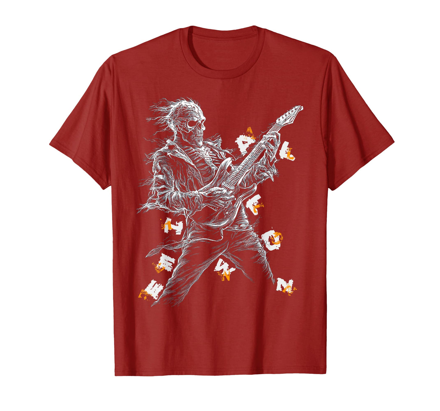 Halloween Skeleton Mummy Music Guitar Costume Fun T-Shirt
