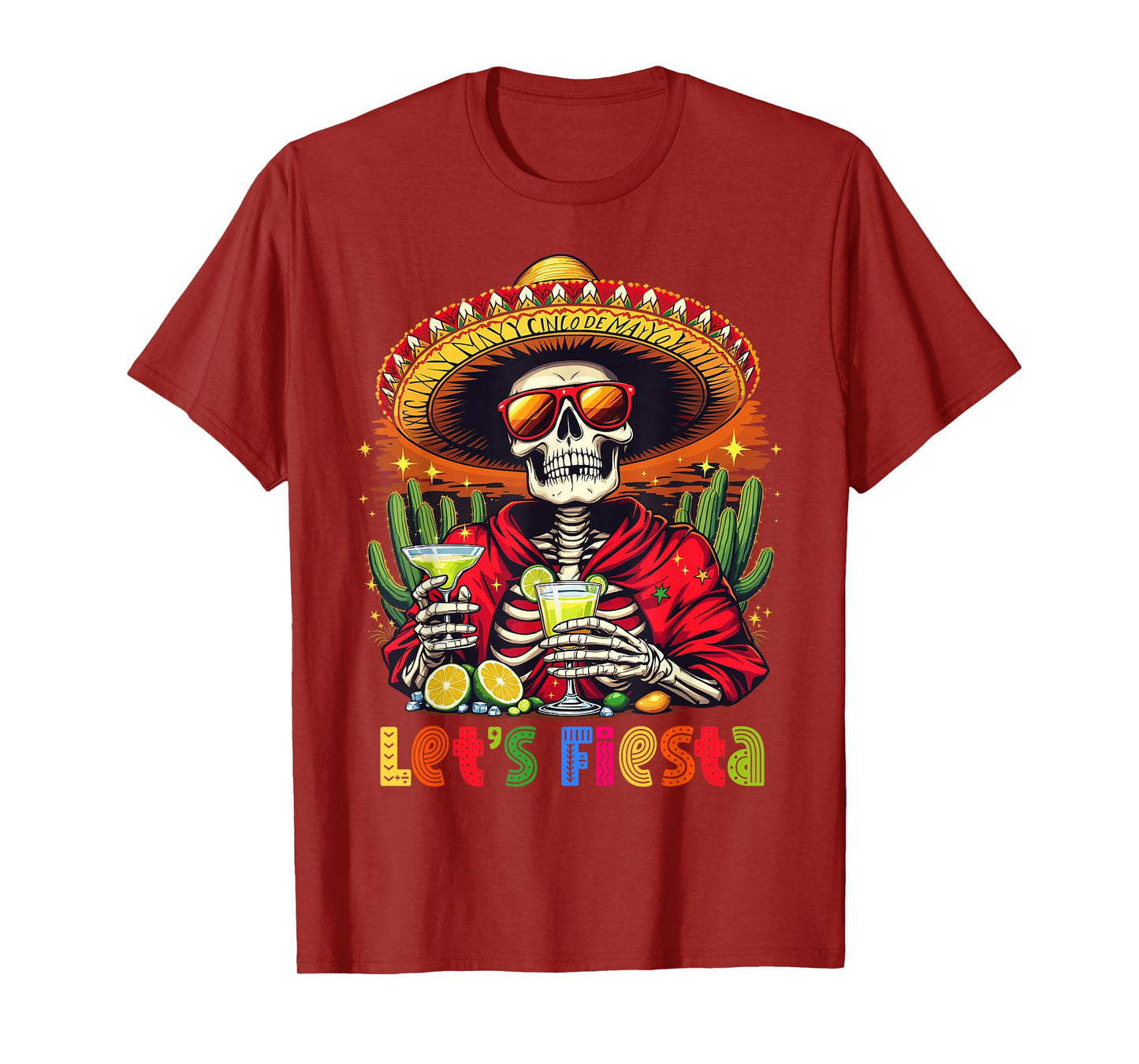 Cinco de Mayo Skeleton – Tequila & Margarita Mexican Fiesta T-Shirt