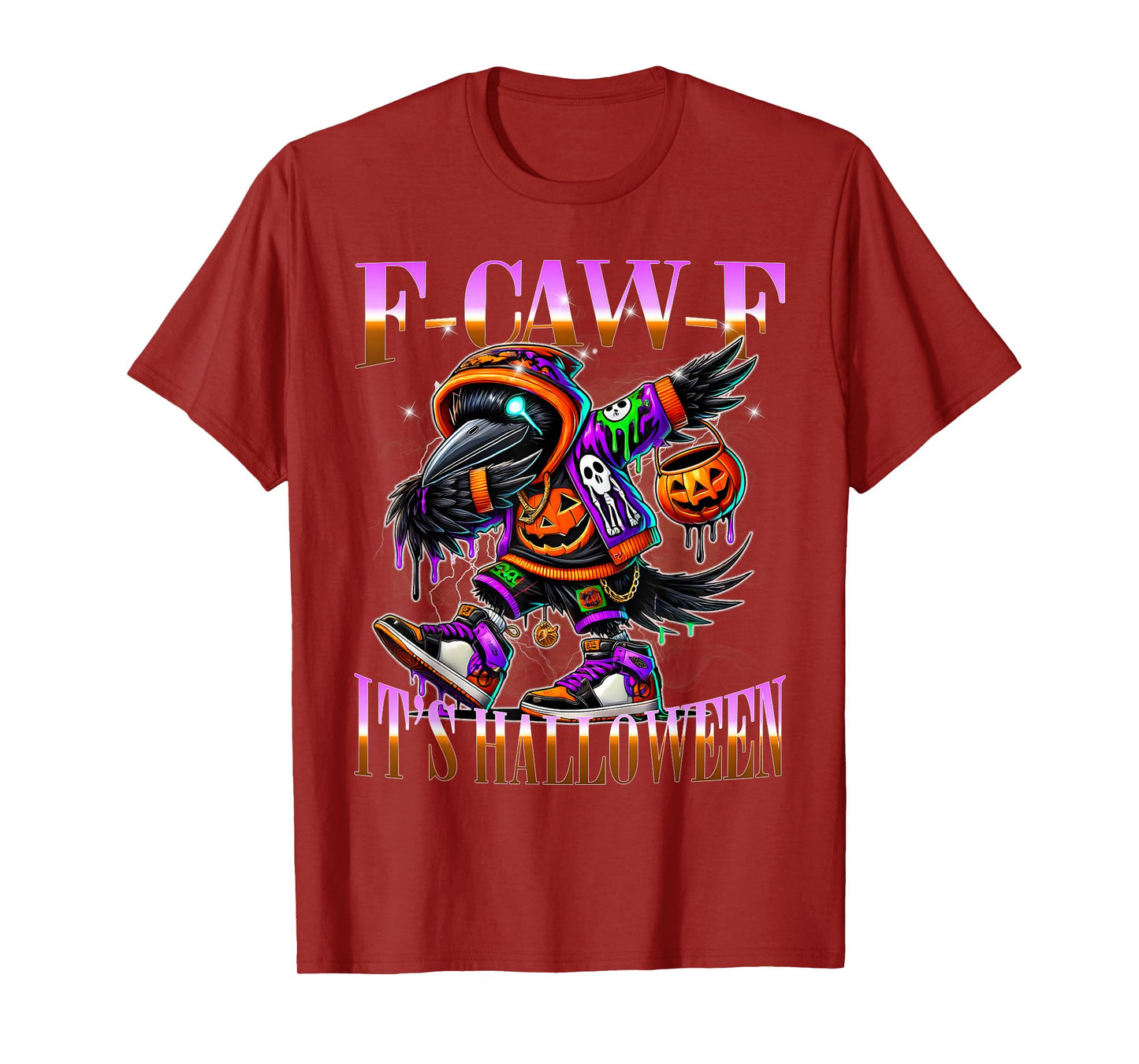 F-Caw-F Raven Halloween Graffiti Urban Spooky T-Shirt