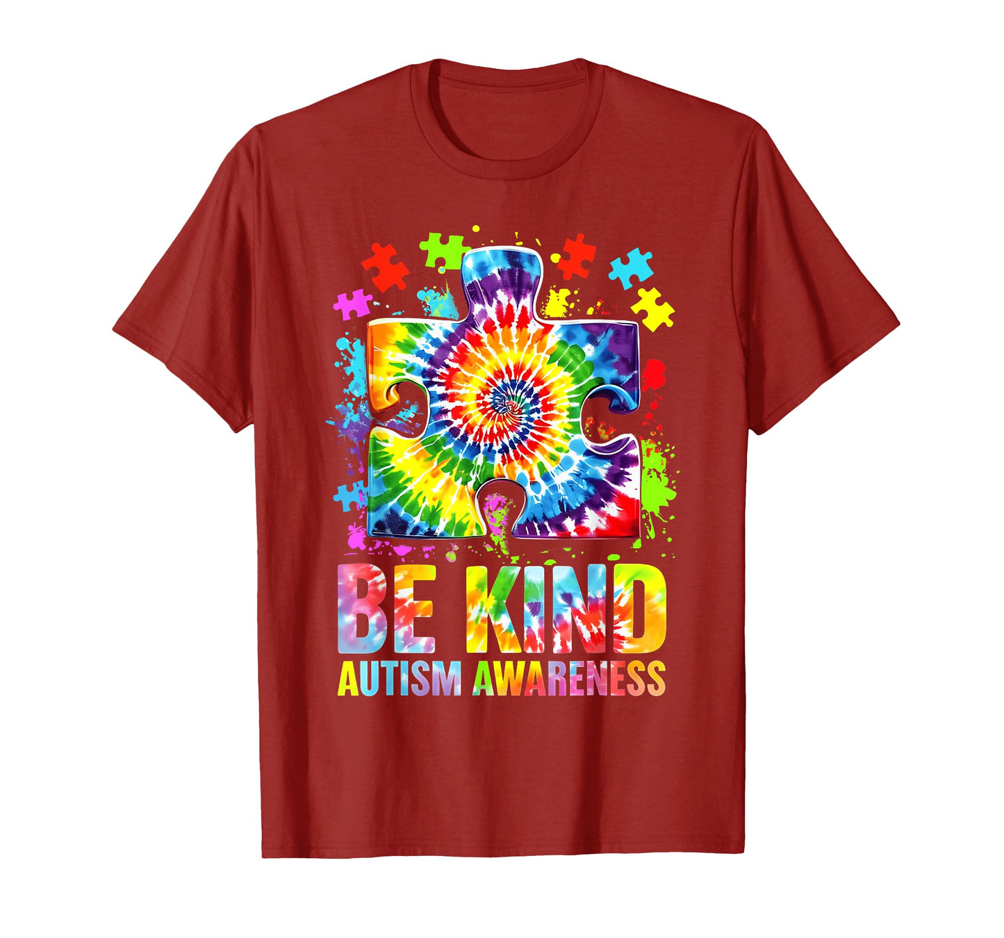 Be Kind Puzzle Tie Dye Autism Awareness Men Women Boy Girl T-Shirt