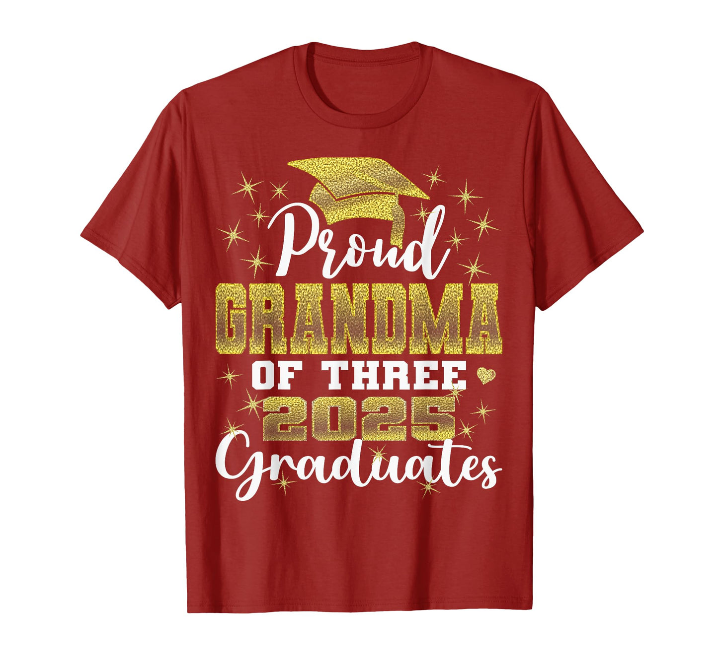 Proud Grandma of Three 2025 Graduates Graduation family T-Shirt