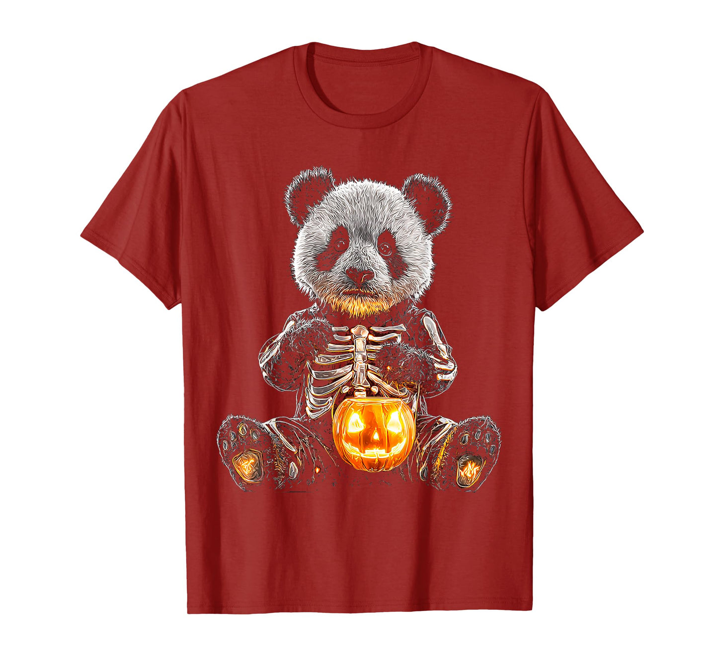 Halloween Panda Skeleton with Pumpkin Animal Halloween T-Shirt