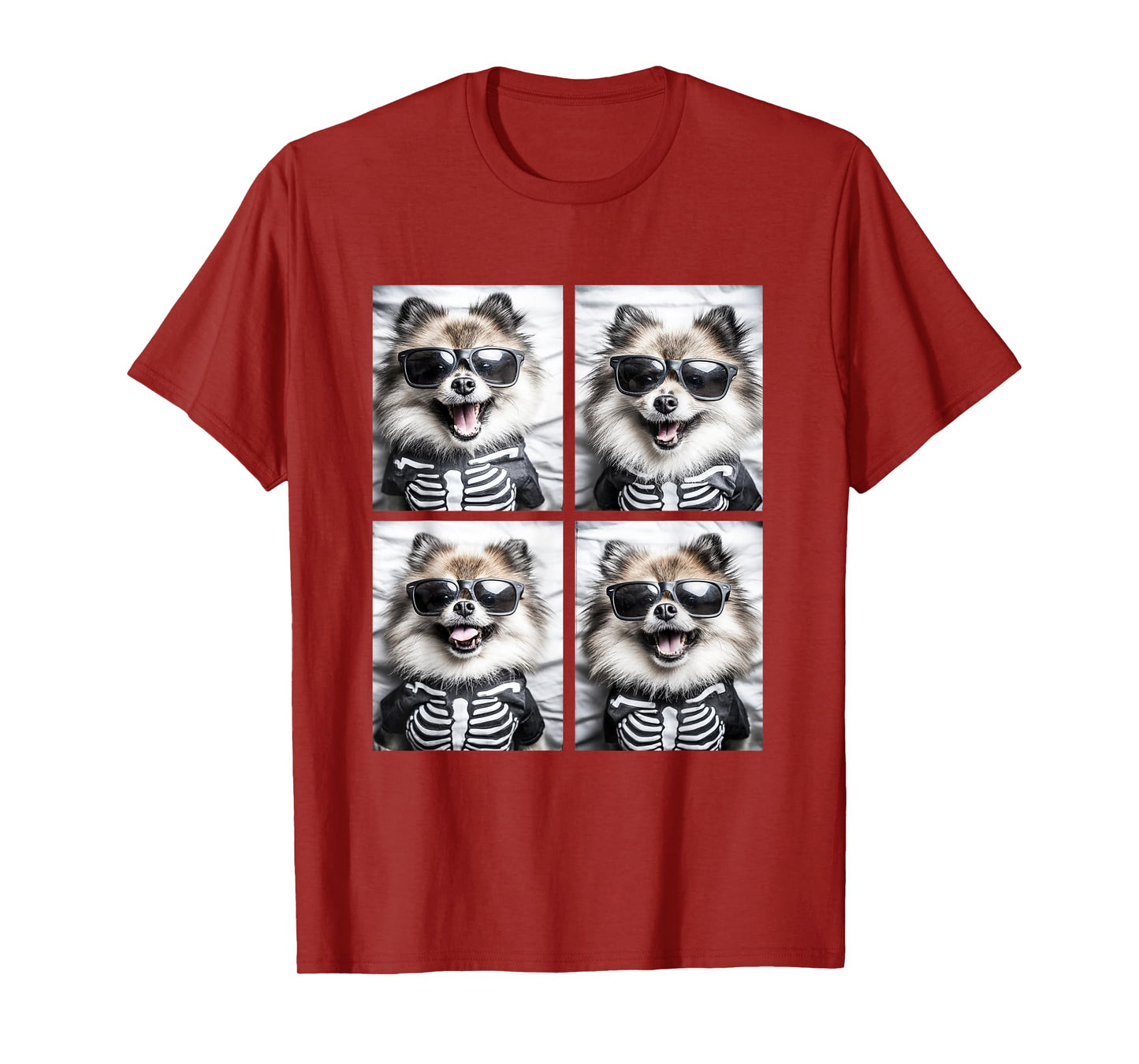 Pomeranians with Sunglasses Halloween Skeleton Costume Pome T-Shirt