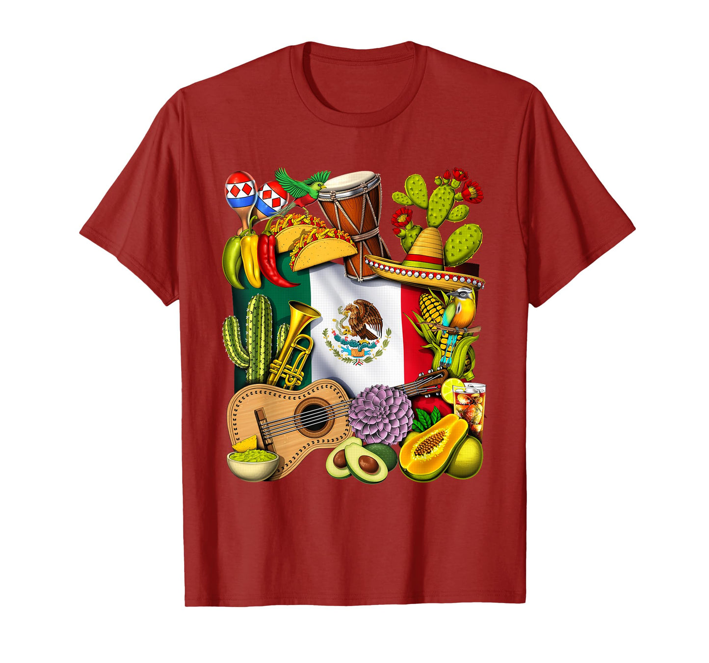 Mexico Mexican Flag Mexican Heritage Cinco de Mayo Fiesta T-Shirt