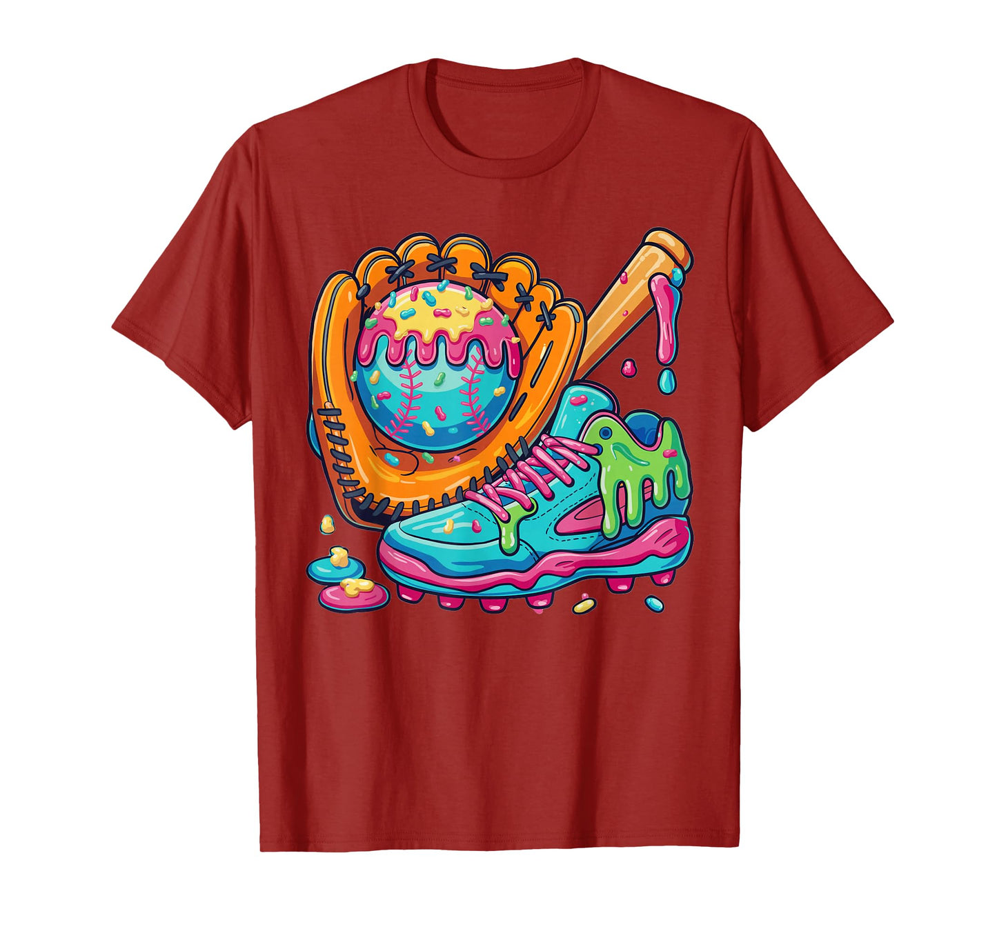 Ice Cream Drip Baseball Stuff Baseball Drip For Boys Youth T-Shirt