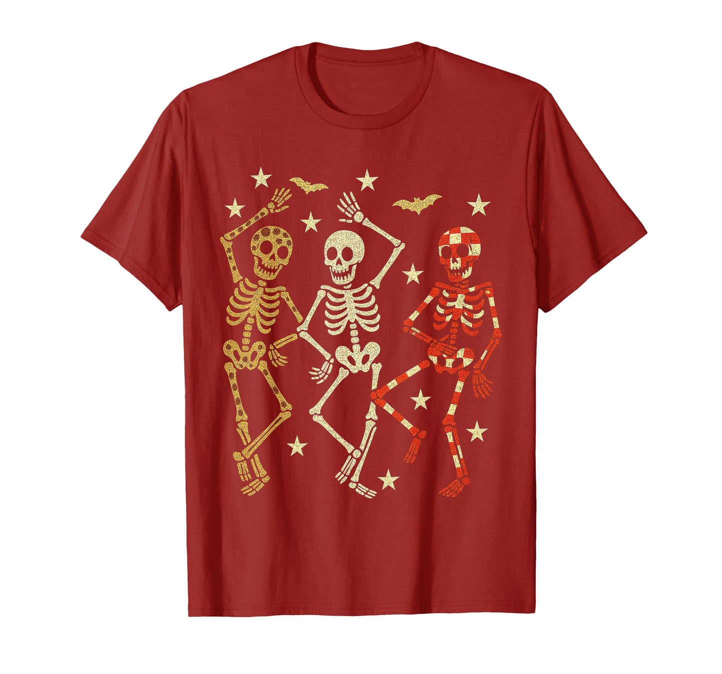 Halloween Dancing Skeletons Retro Spooky Season Design T-Shirt