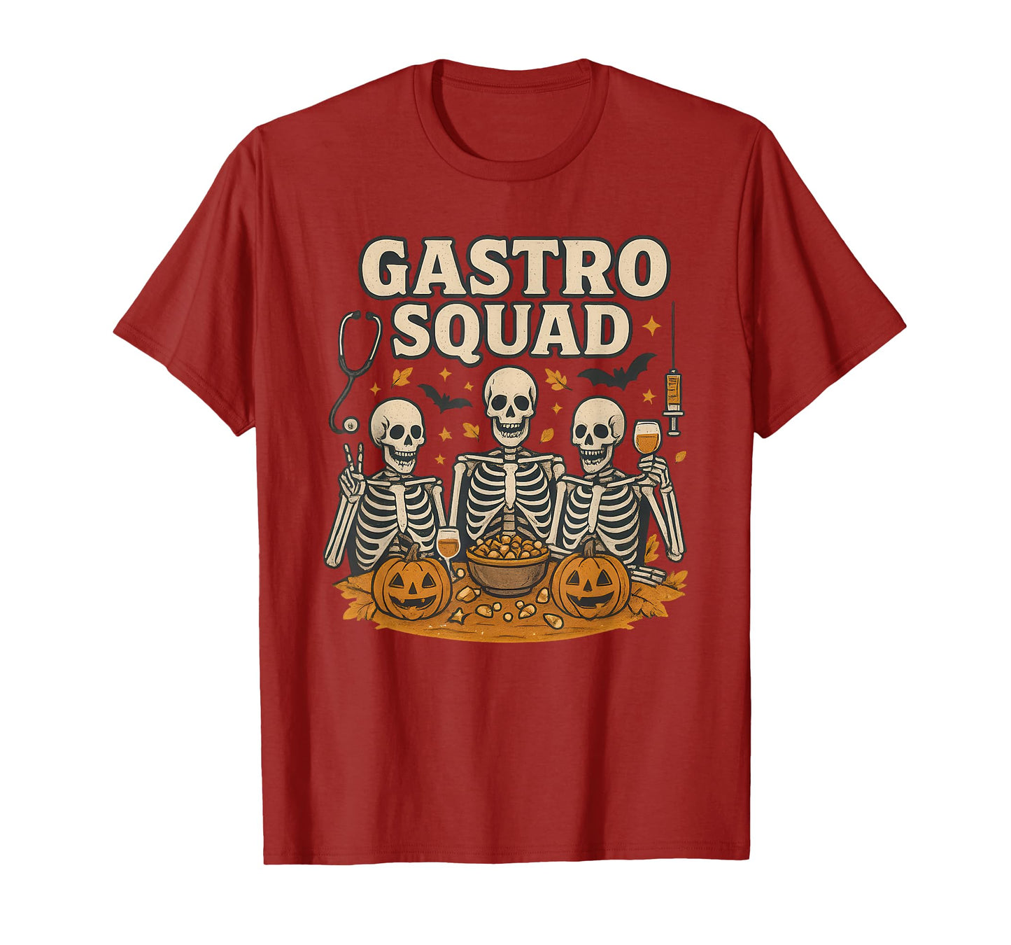 Gastro Squad Skeletons Halloween Doctor Costume T-Shirt