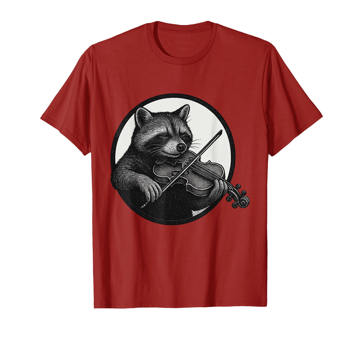 Funny Orchestra Musician Violinist Raccoon Playing Violin T-Shirt