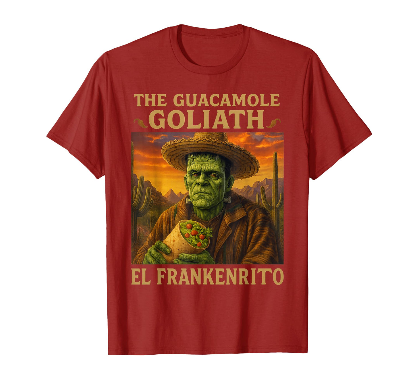 Mexican Halloween Tacos Frankenstein The Guacamole Goliath T-Shirt