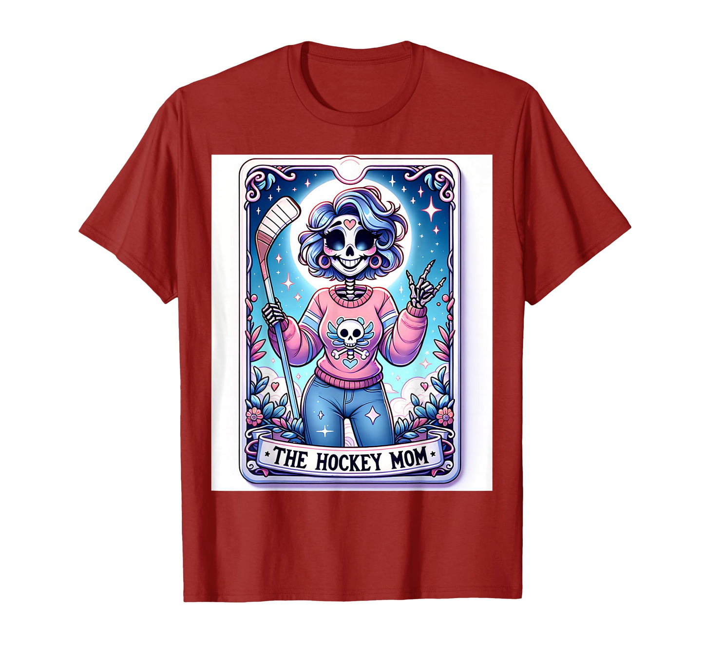 The Hockey Mom Skeleton Design with Tarot Elements T-Shirt