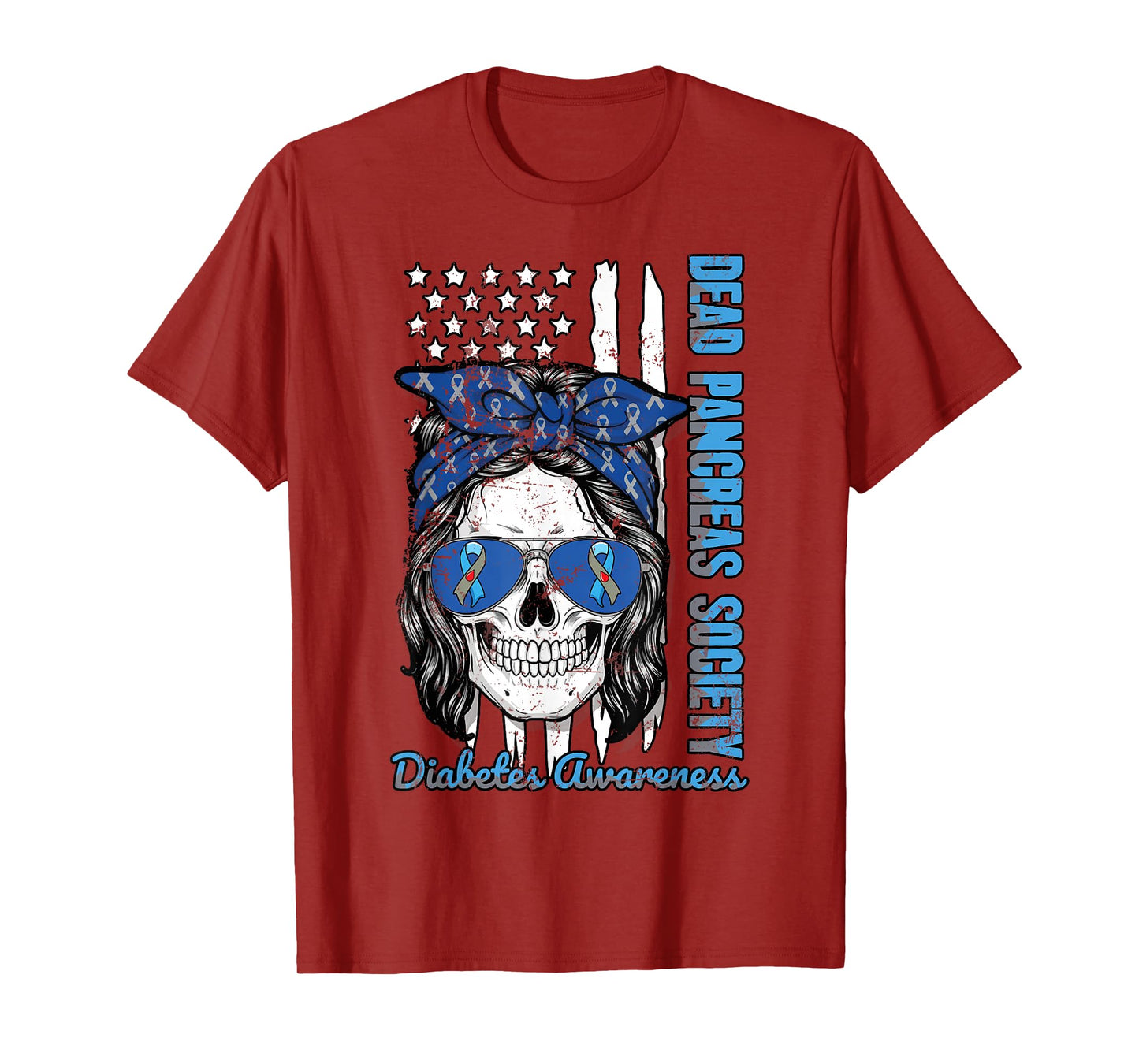 Dead Pancreas Society Diabetes Awareness US Flag T-Shirt