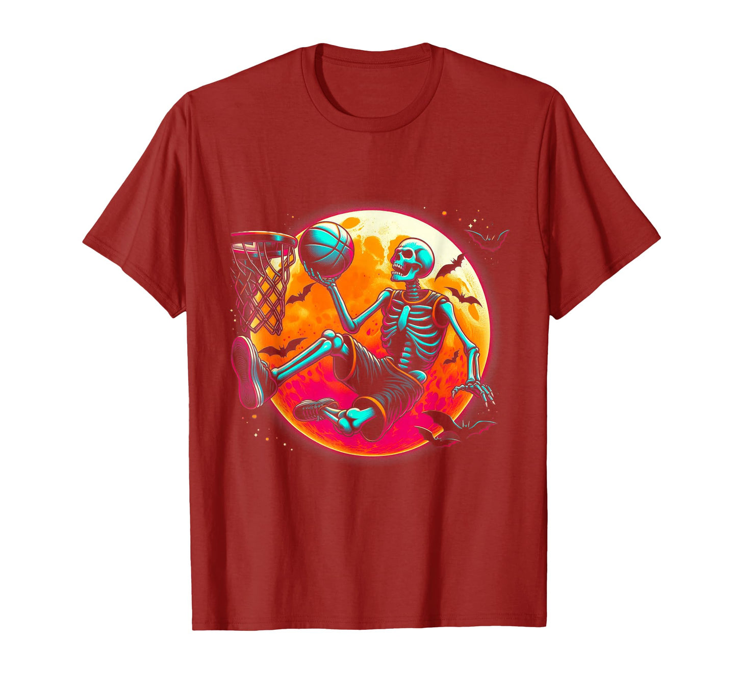 Halloween Basketball Funny Skeleton Spooky Basketball Player T-Shirt