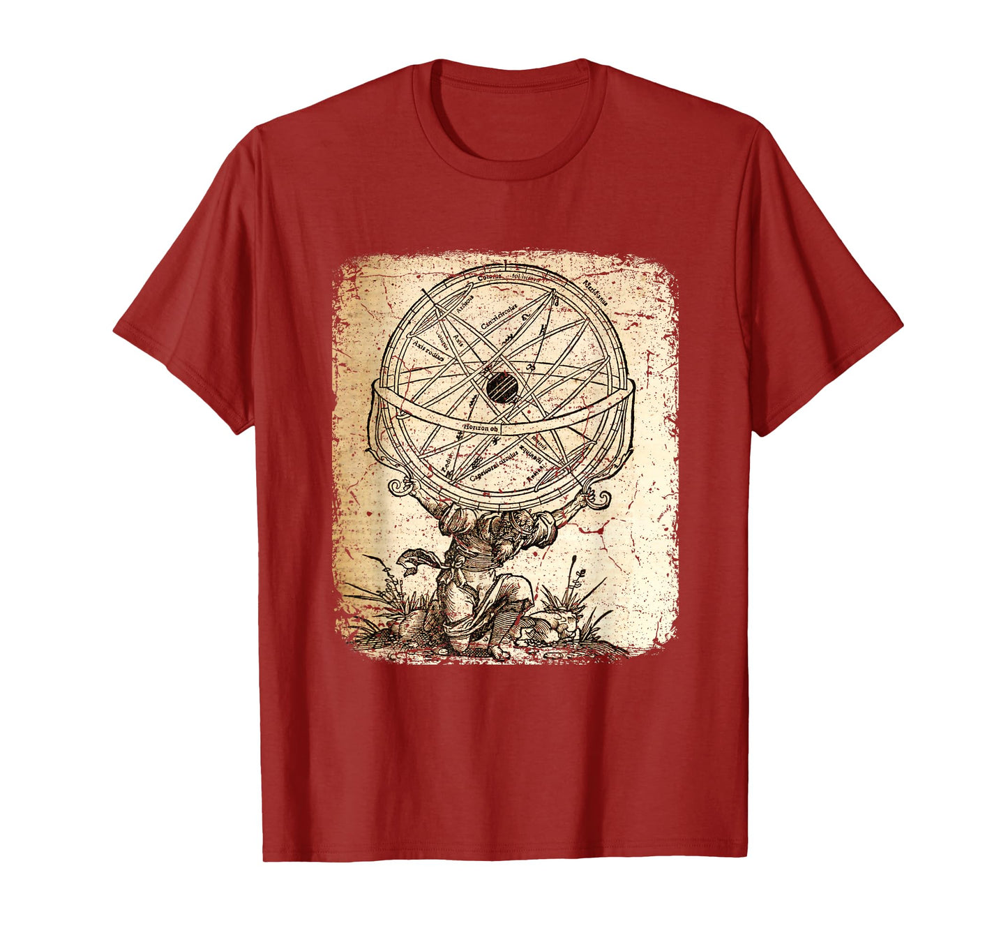 Vintage Atlas Greek God mythology Titan God History Art T-Shirt