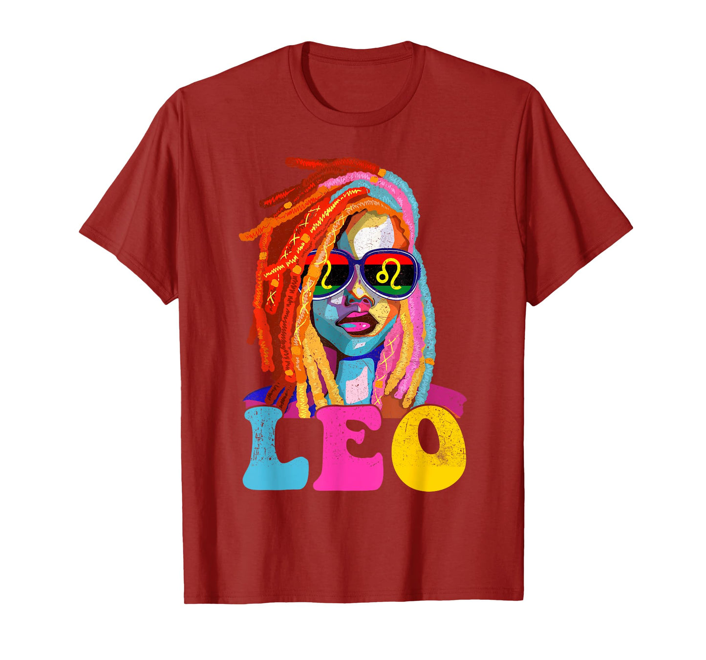 Leo Queen African American Loc'd Women Zodiac Sign T-Shirt
