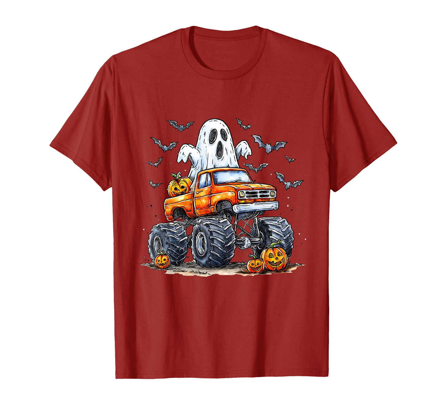 Bulldozer Ghost Halloween Ghost Monster Truck Construction T-Shirt