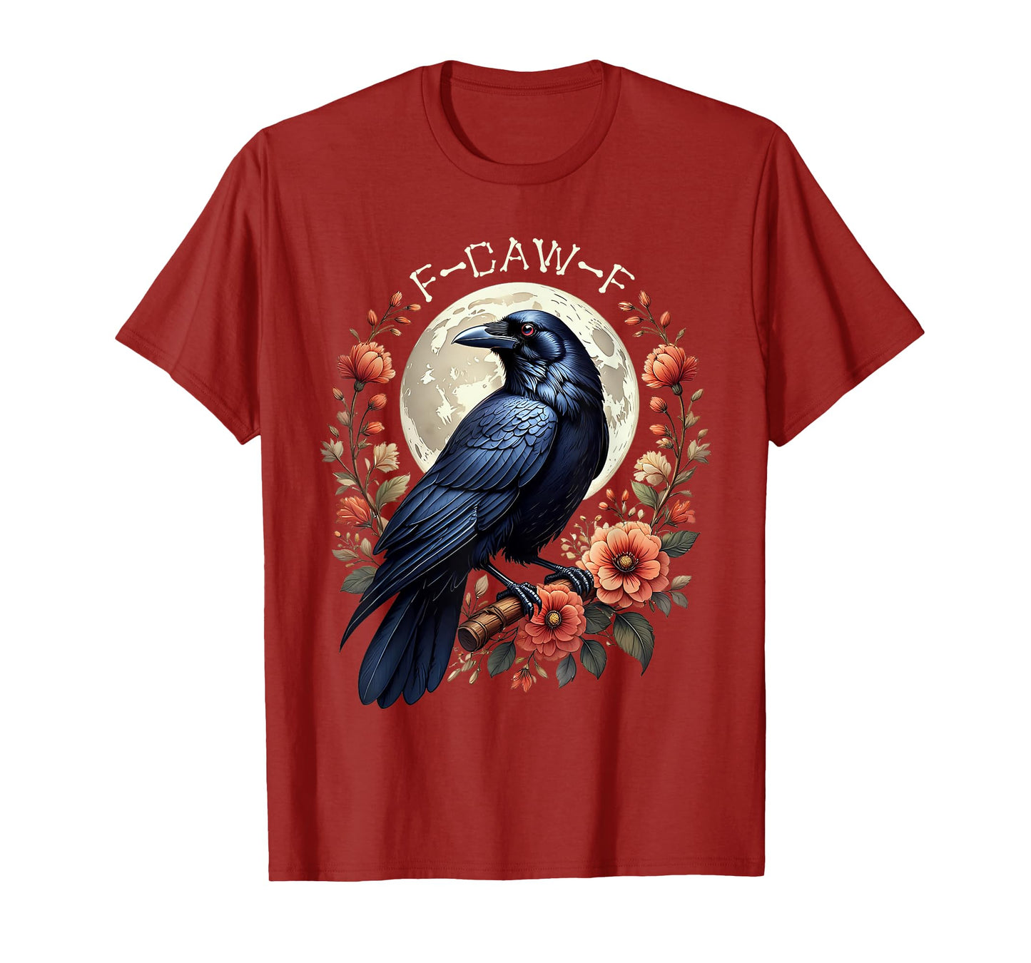 F-Caw-F Crow Funny Raven Moon Adult Humor Nature Graphic T-Shirt