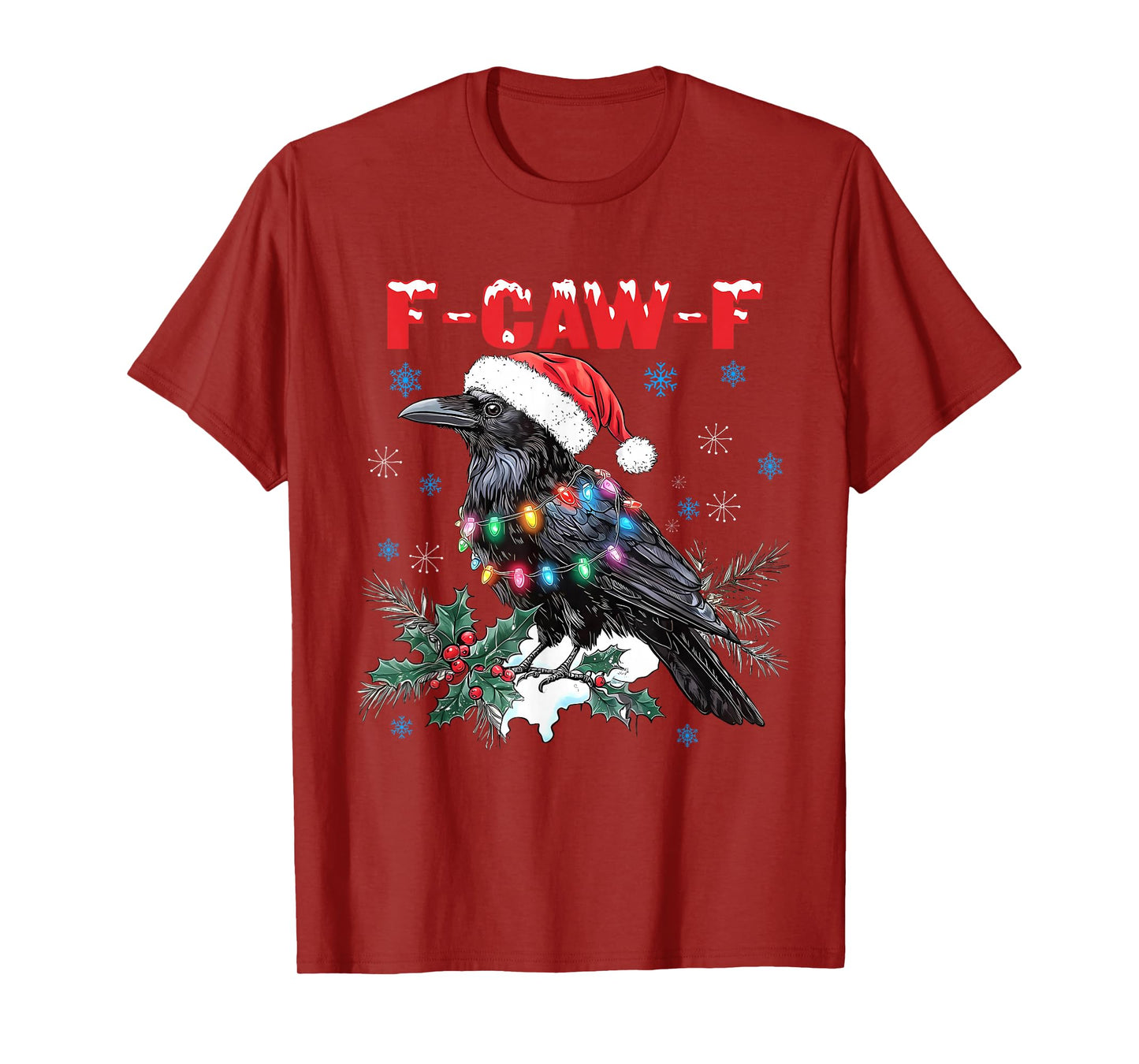 Black Crow F-Caw-F Funny FCAWF Black Bird Christmas T-Shirt
