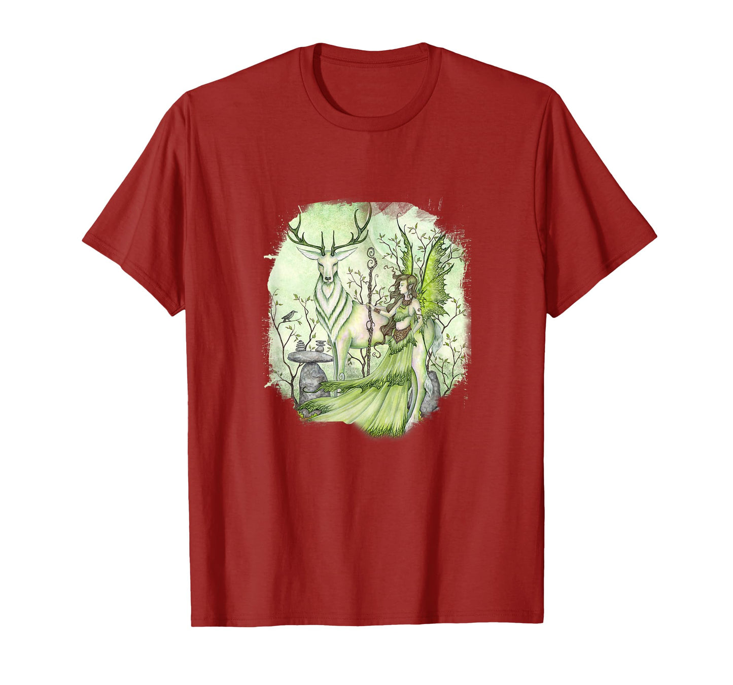 Amy Brown Art, Guardian Fairy Faery Reindeer T-Shirt