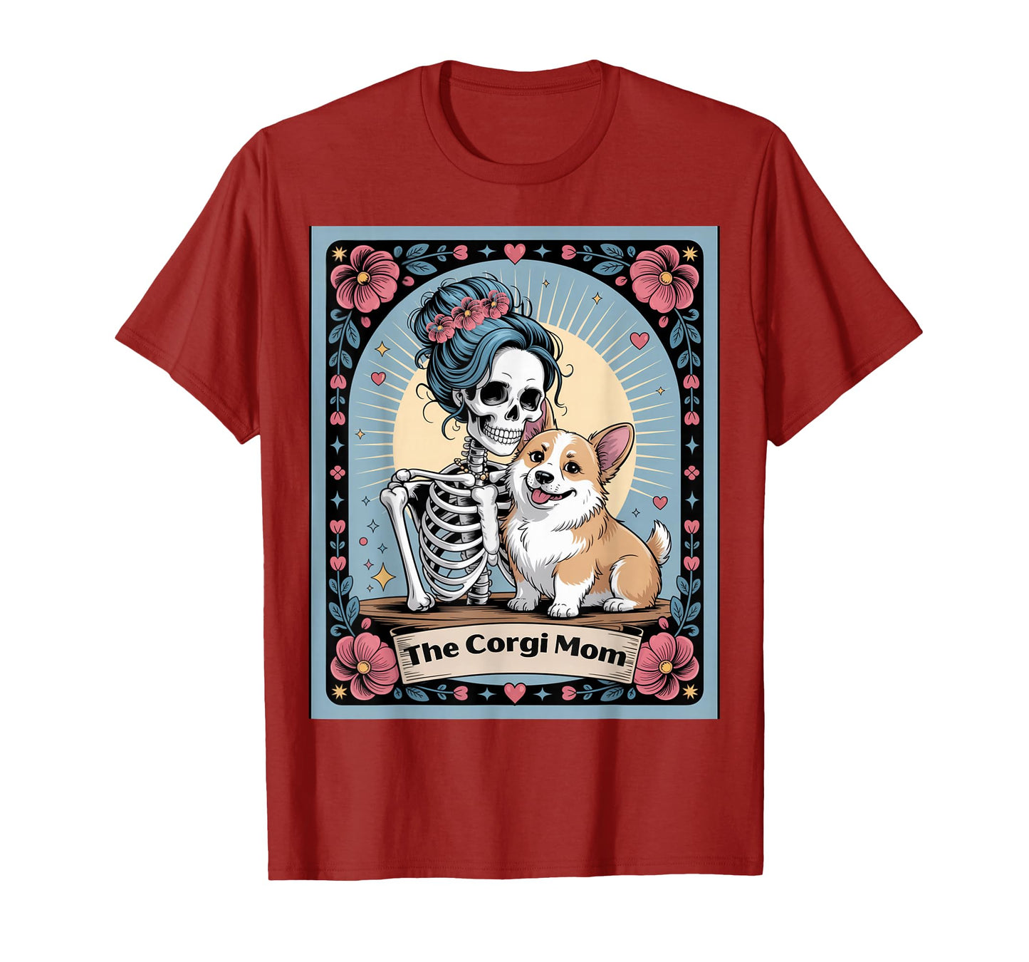 Funny Corgi Mom Skeleton Halloween Spooky Dog Lover Graphic T-Shirt