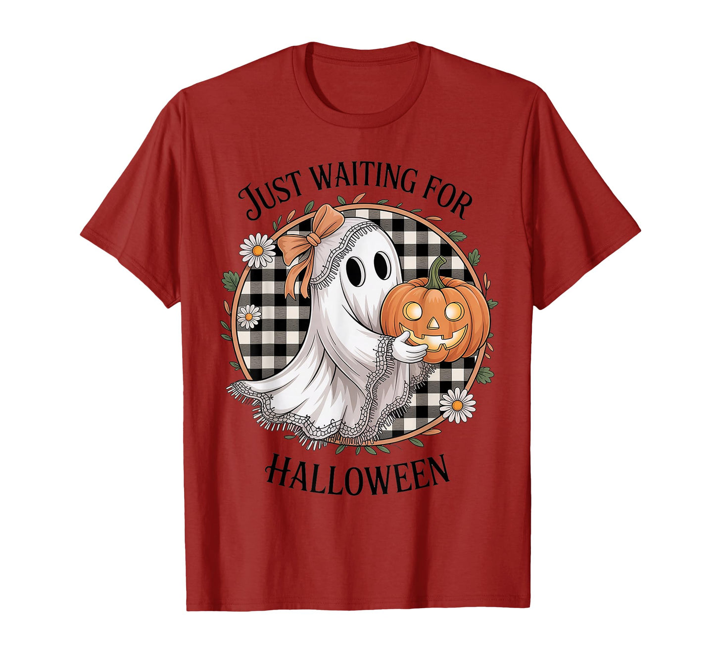 Skeleton Spooky Vibe Summer Funny just Waiting for Halloween T-Shirt
