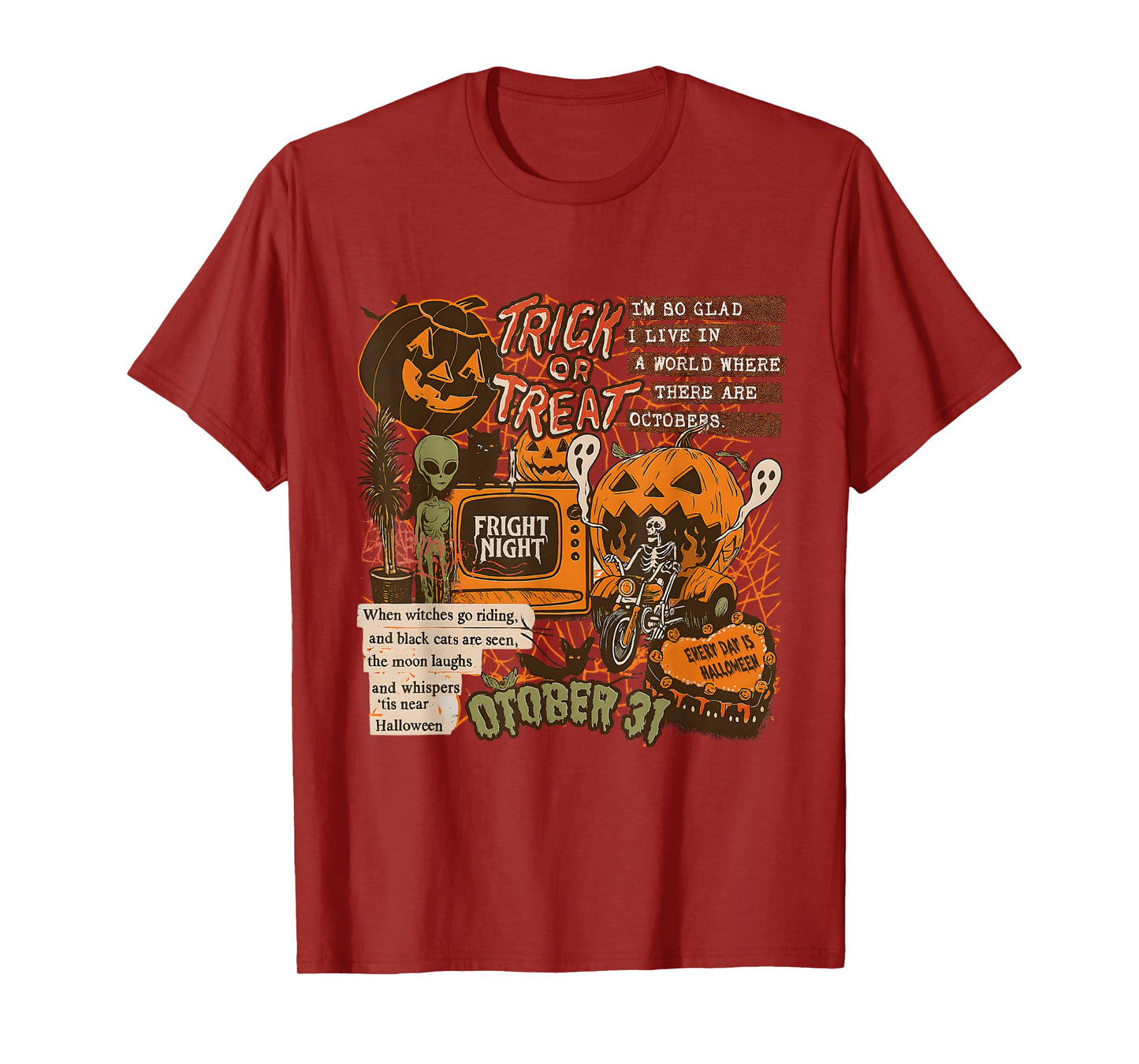 Grunge Retro Halloween Collage October 31 Artwork T-Shirt