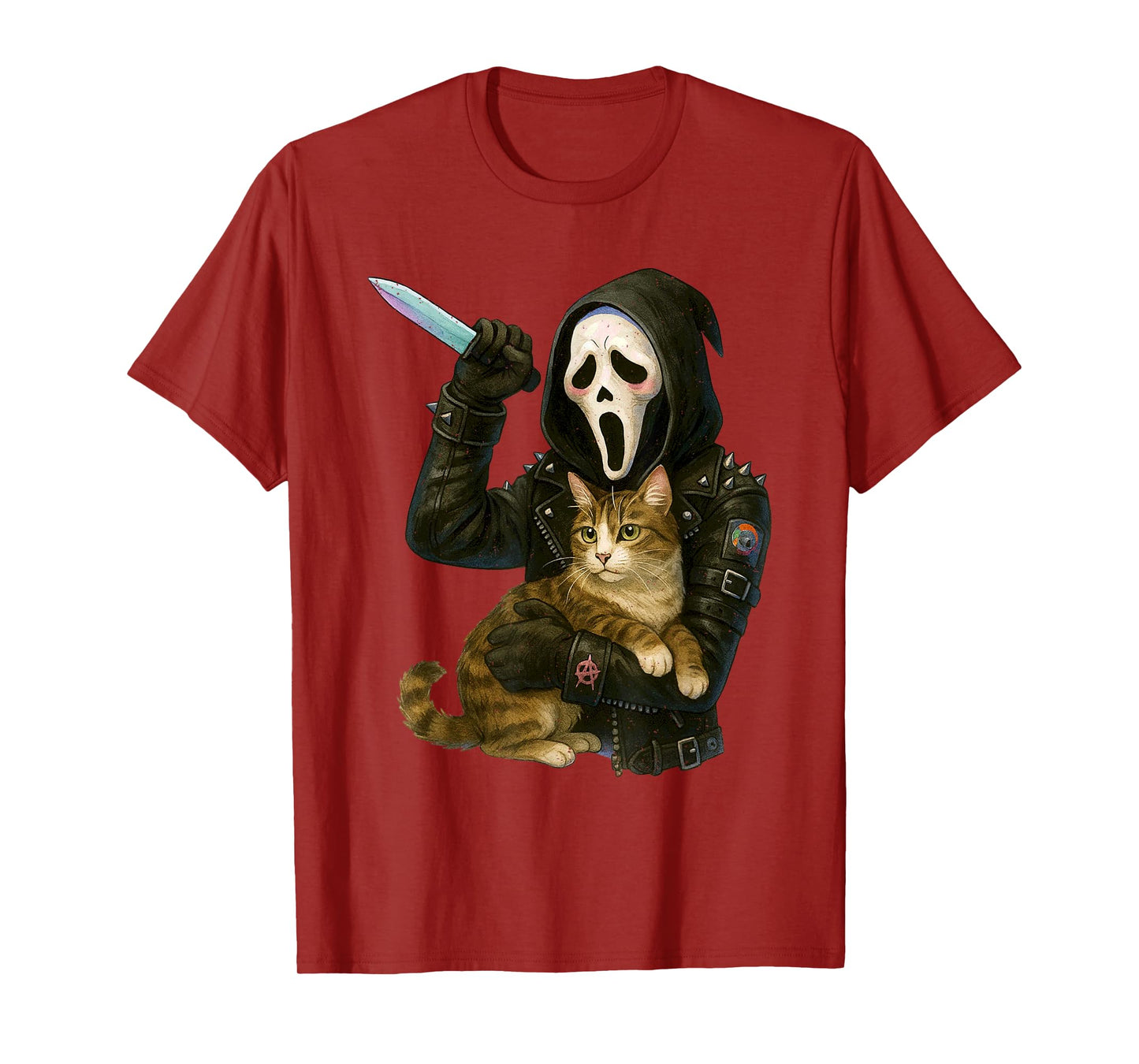 Grim Reaper Cat Halloween Funny Kitten Lover Feline T-Shirt