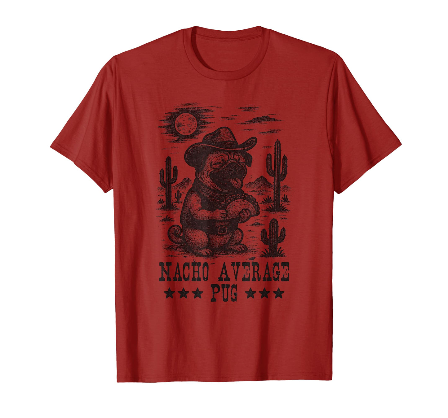 Vintage Nacho Average Pug Mexican Food Fans T-Shirt